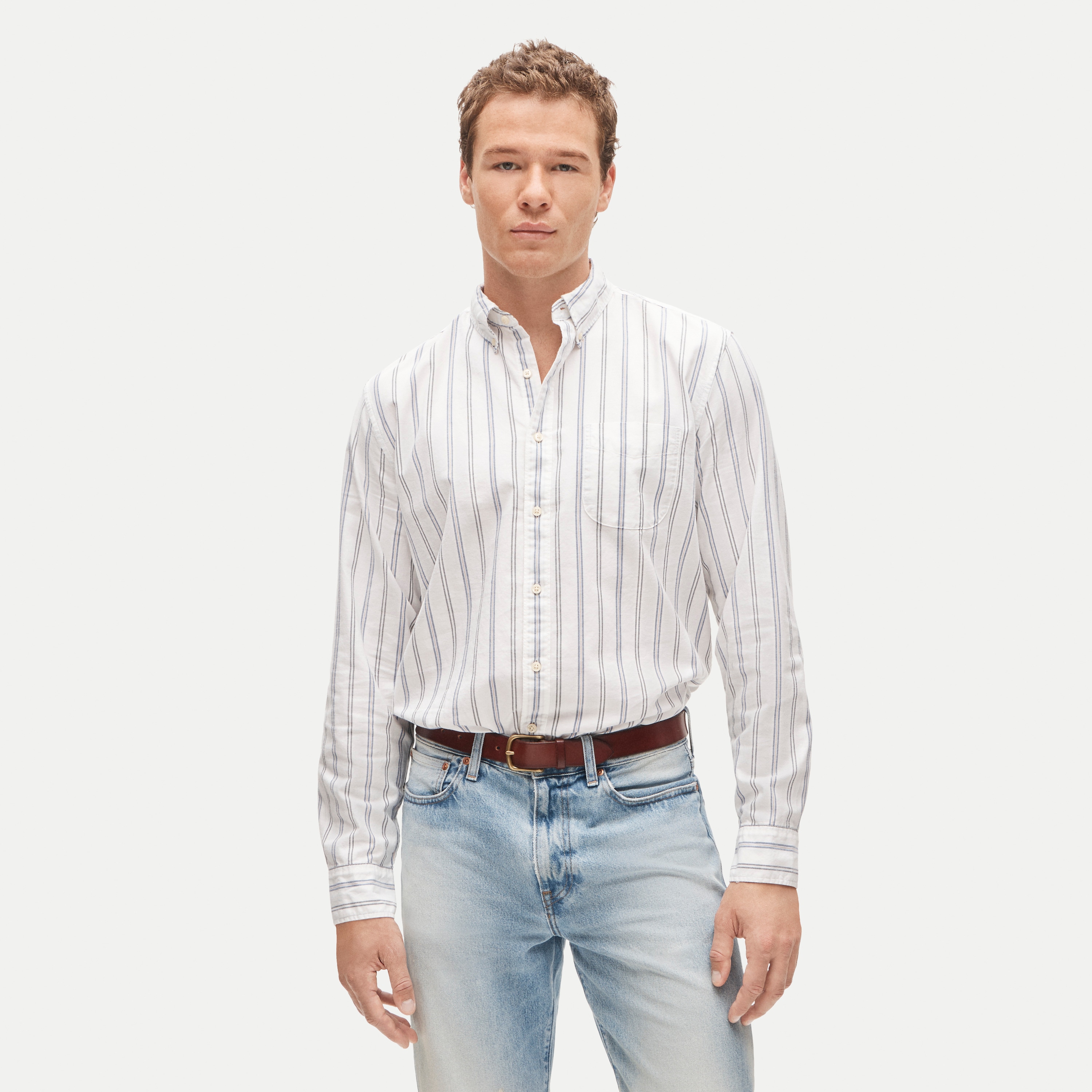 Broken-in organic cotton oxford shirt
