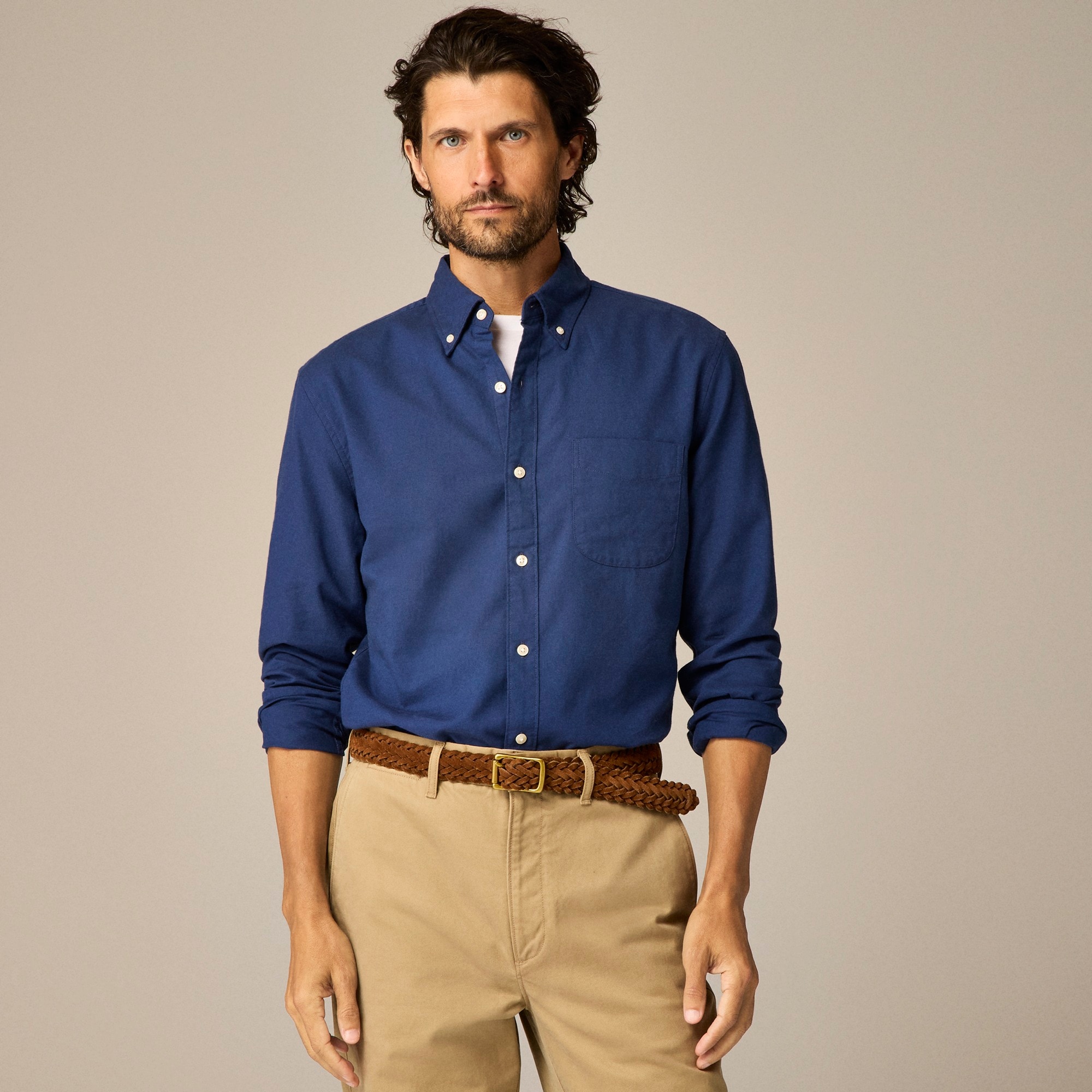 mens Slim Broken-in organic cotton oxford shirt