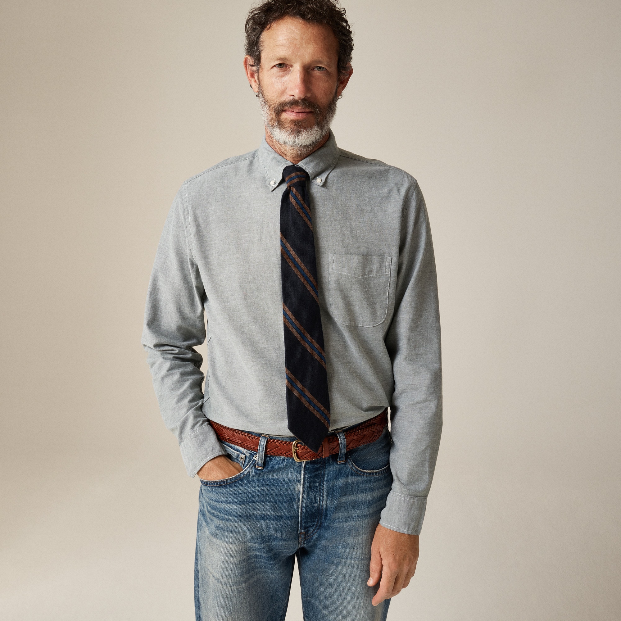 Slim Broken-in organic cotton oxford shirt