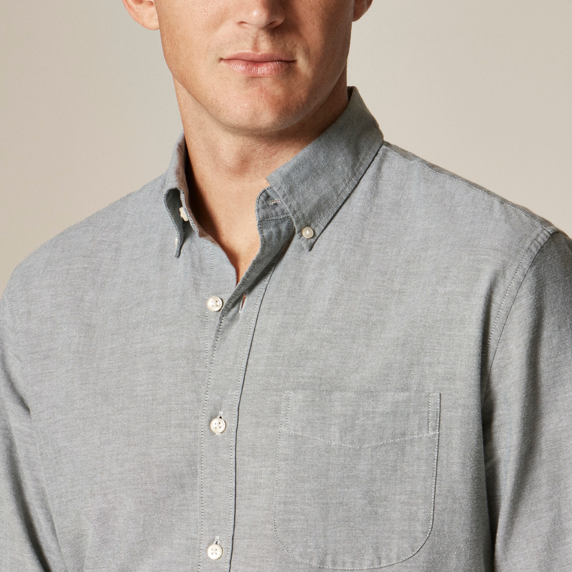 Slim Broken-in organic cotton oxford shirt