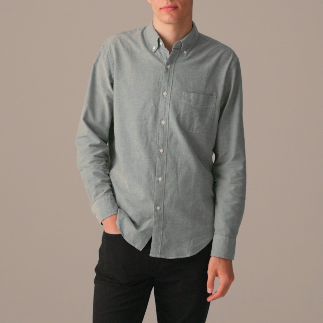 Slim Broken-in organic cotton oxford shirt