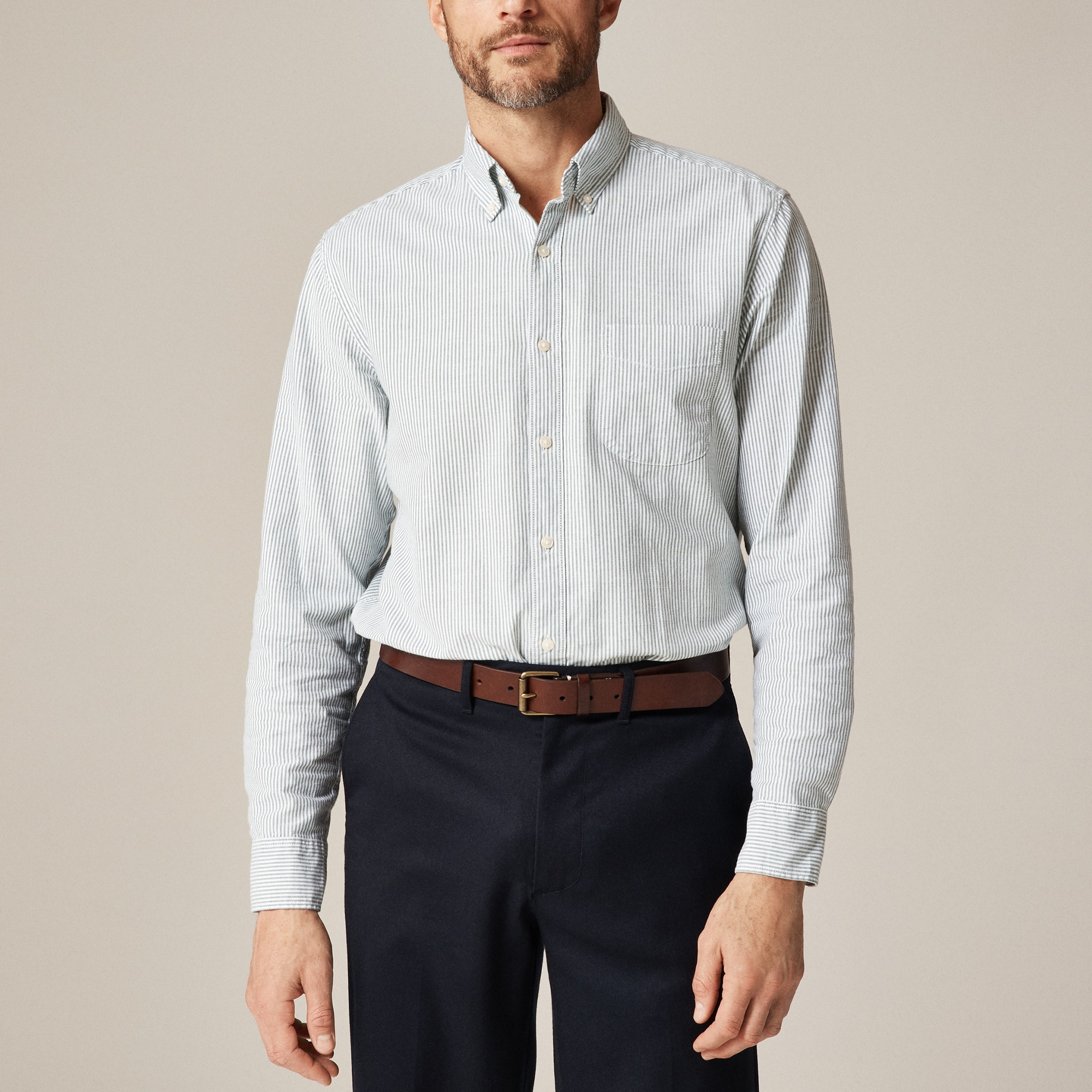 Slim Broken-in organic cotton oxford shirt