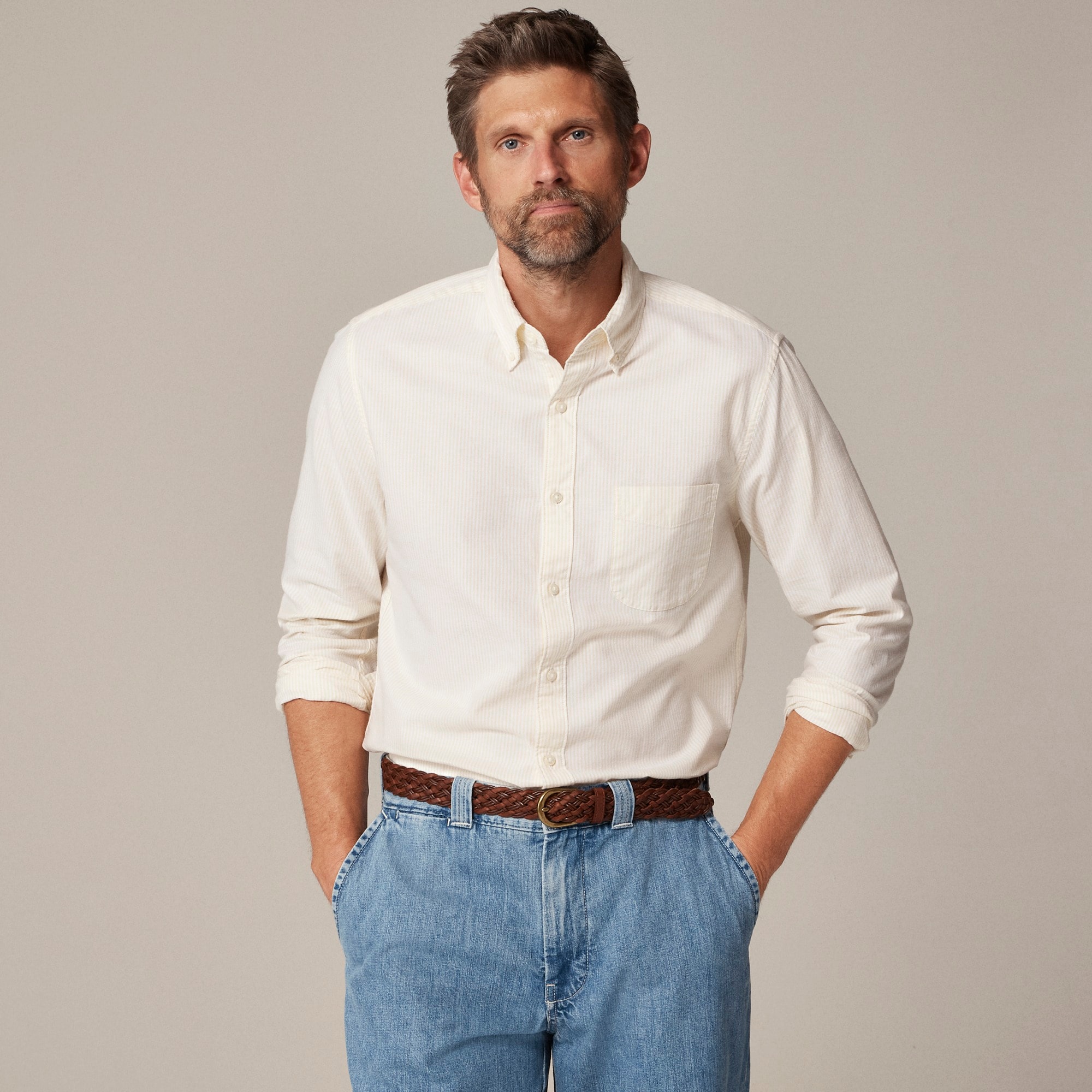  Slim Broken-in organic cotton oxford shirt