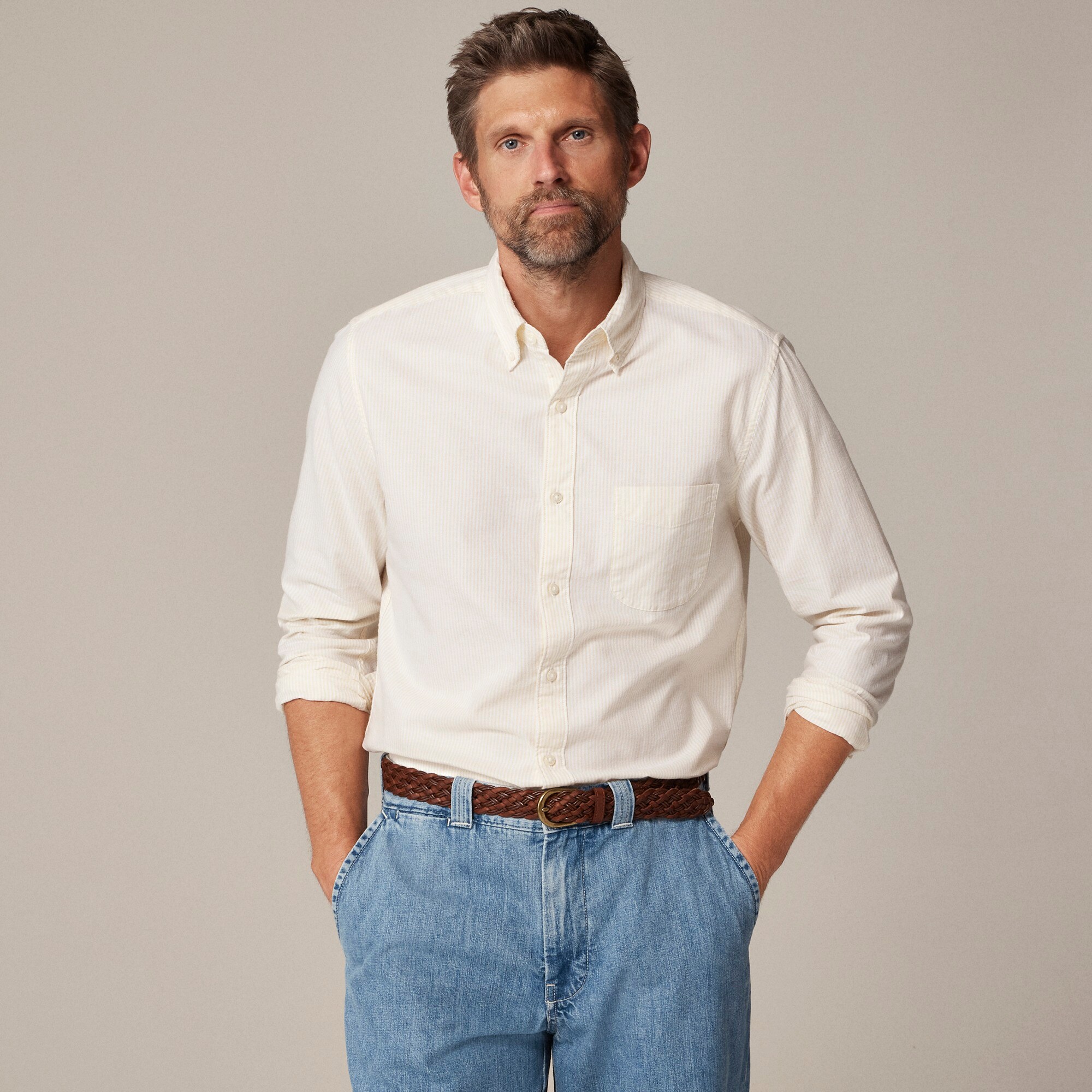 Broken-in organic cotton oxford shirt