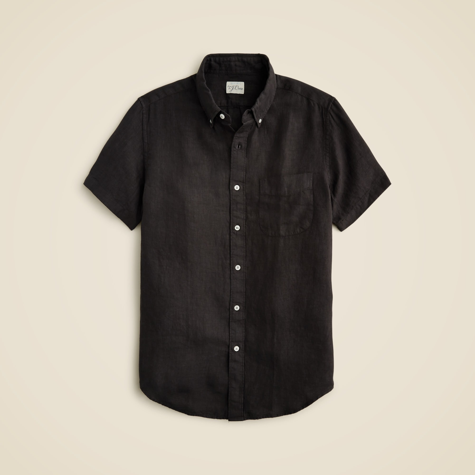 Short-sleeve Baird McNutt Garment-dyed Irish Linen Shirt For Men