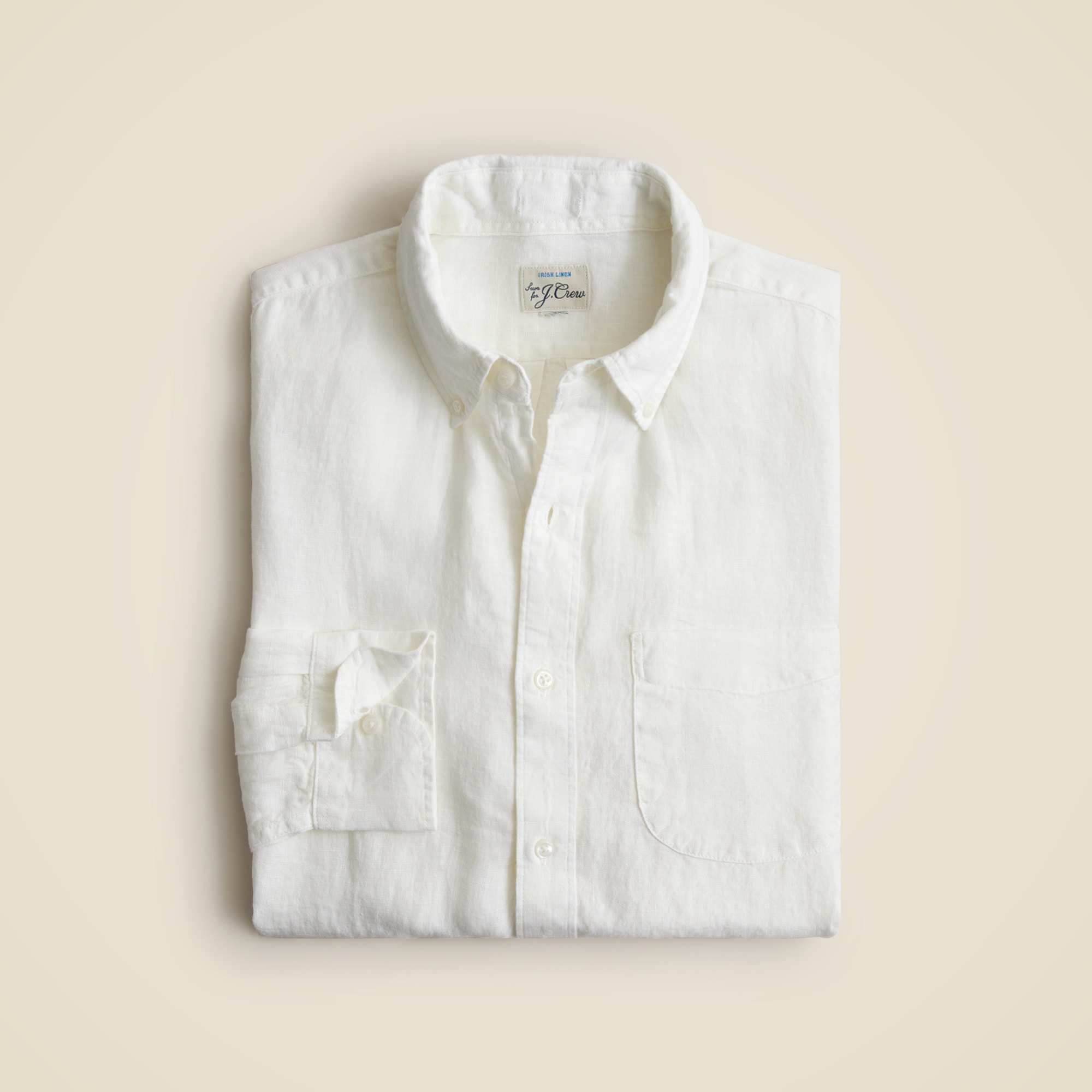 mens Baird McNutt garment-dyed Irish linen shirt