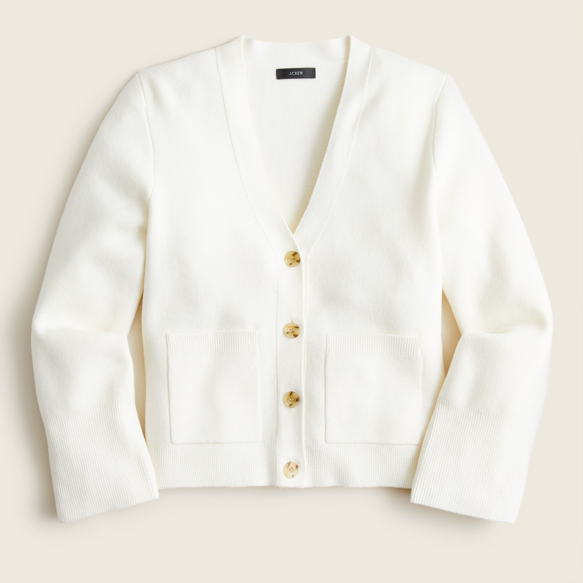 Cinched-waist cropped cardigan sweater
