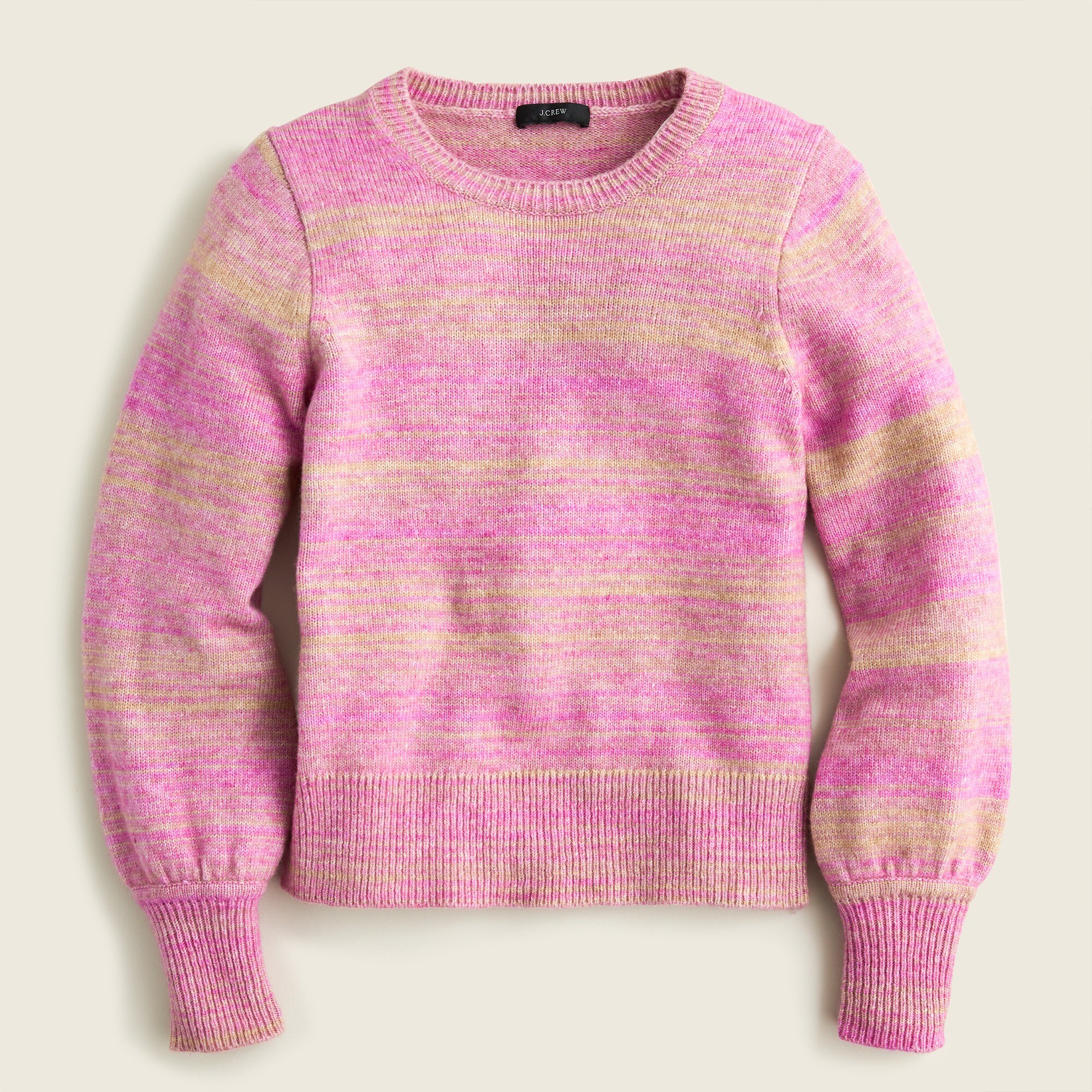 Italian space-dyed puff-sleeve sweater