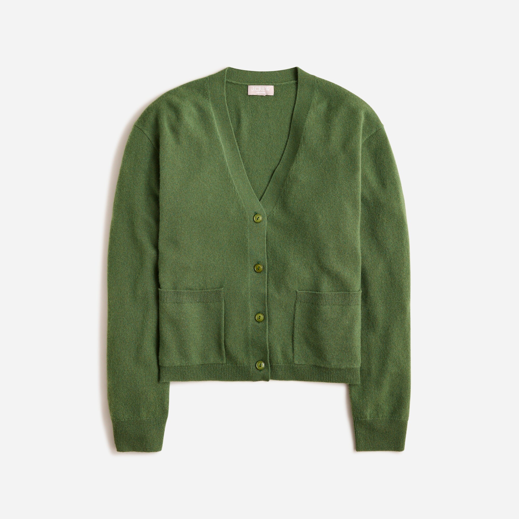 Cashmere patch-pocket cardigan sweater