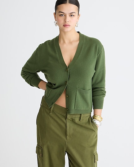 j.crew: cashmere patch-pocket cardigan sweater for women