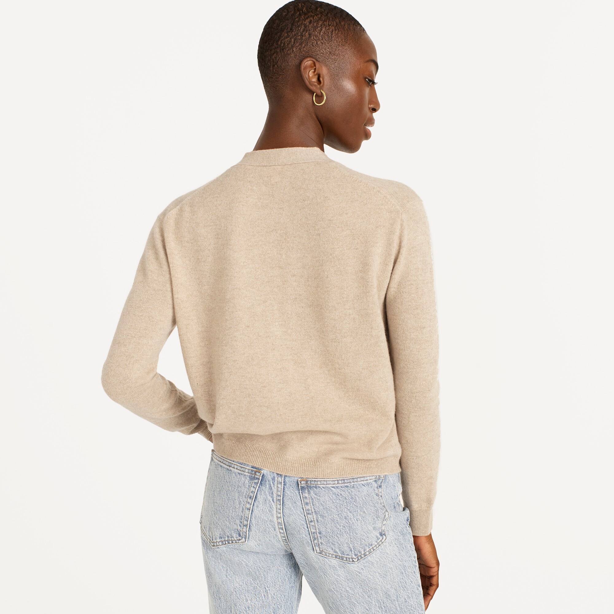 Cashmere patch-pocket cardigan sweater