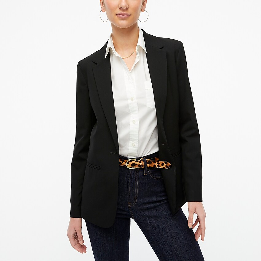 factory: oversized one-button blazer for women, right side, view zoomed