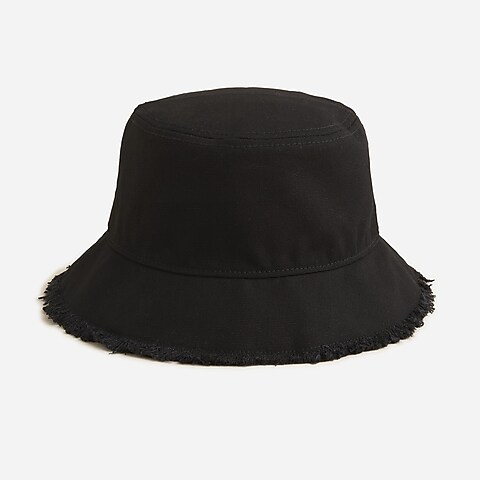 womens Canvas bucket hat with fringe