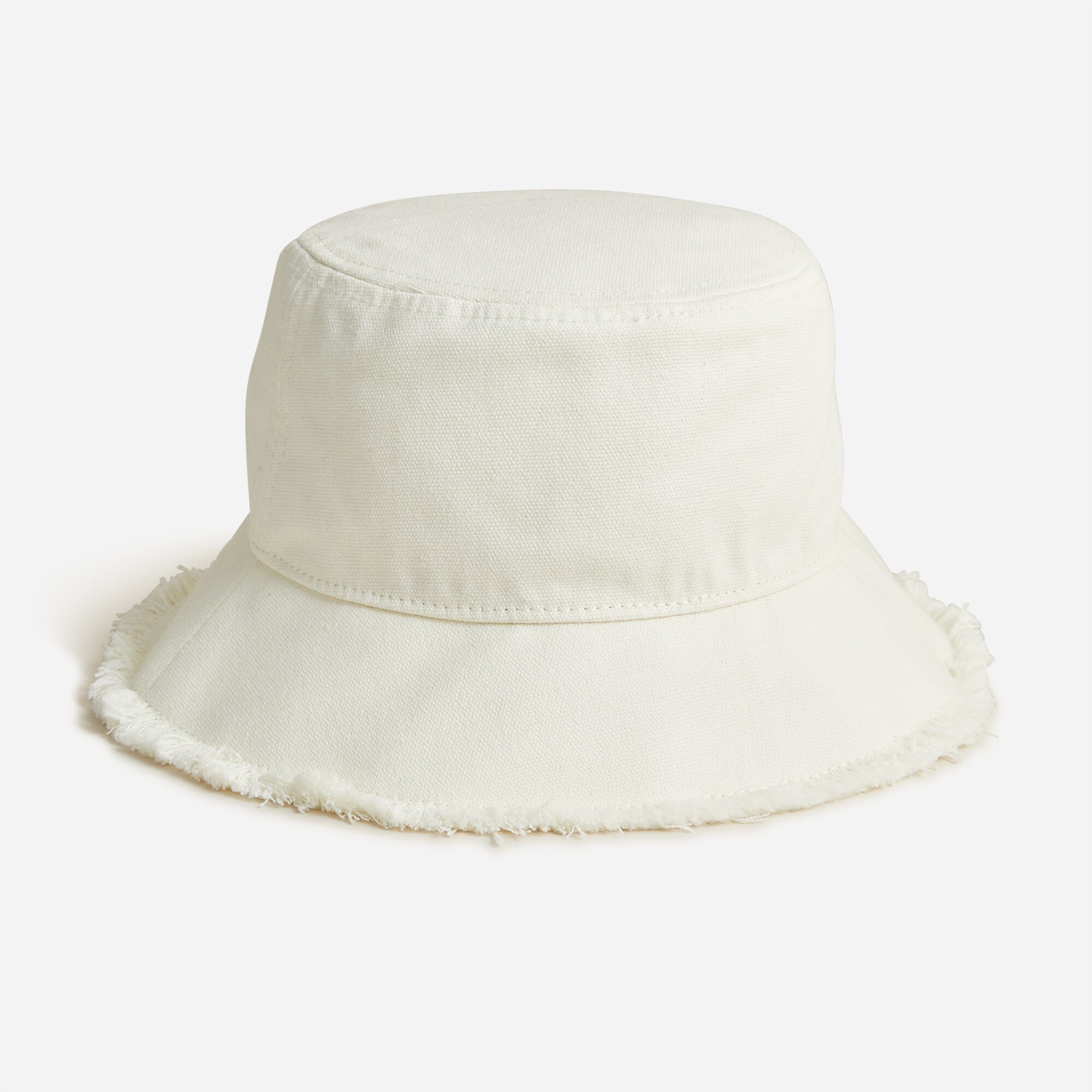 Canvas bucket hat with fringe