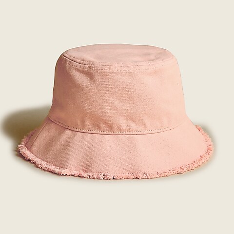  Canvas bucket hat with fringe