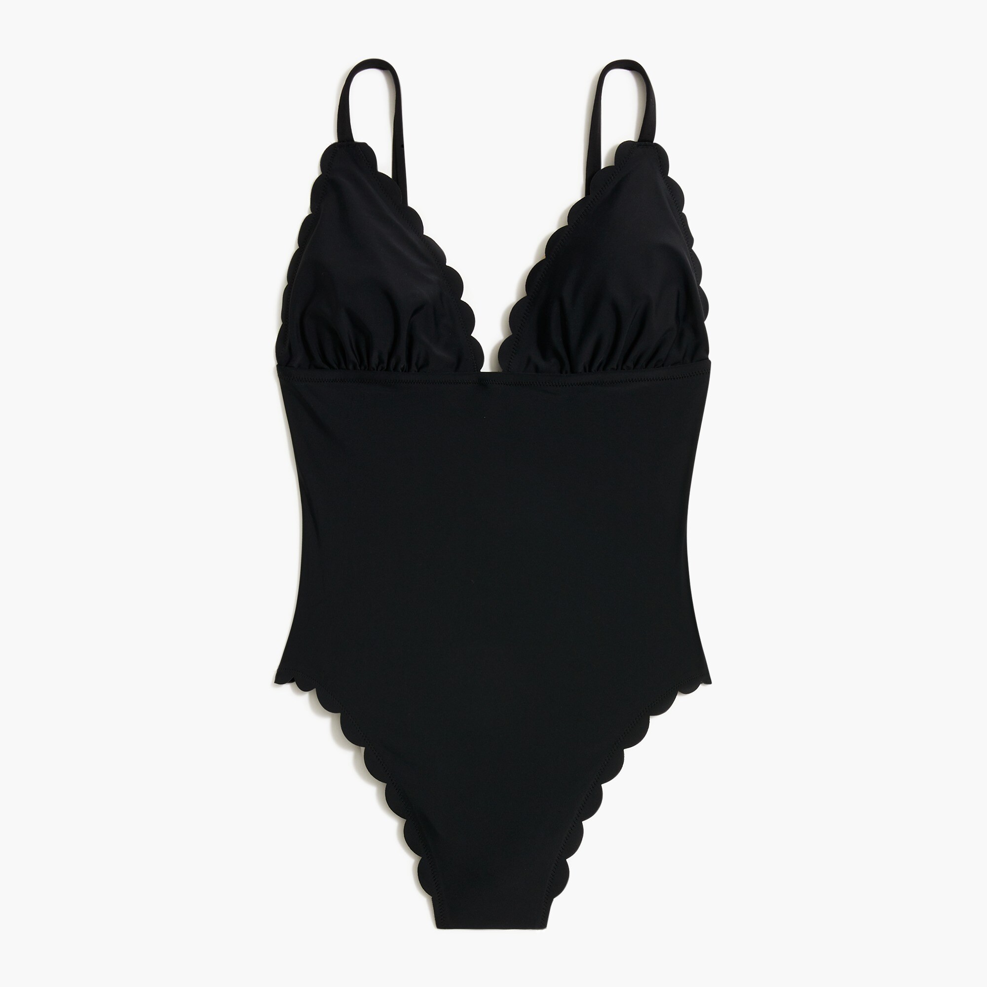 scalloped one-piece swimsuit for women