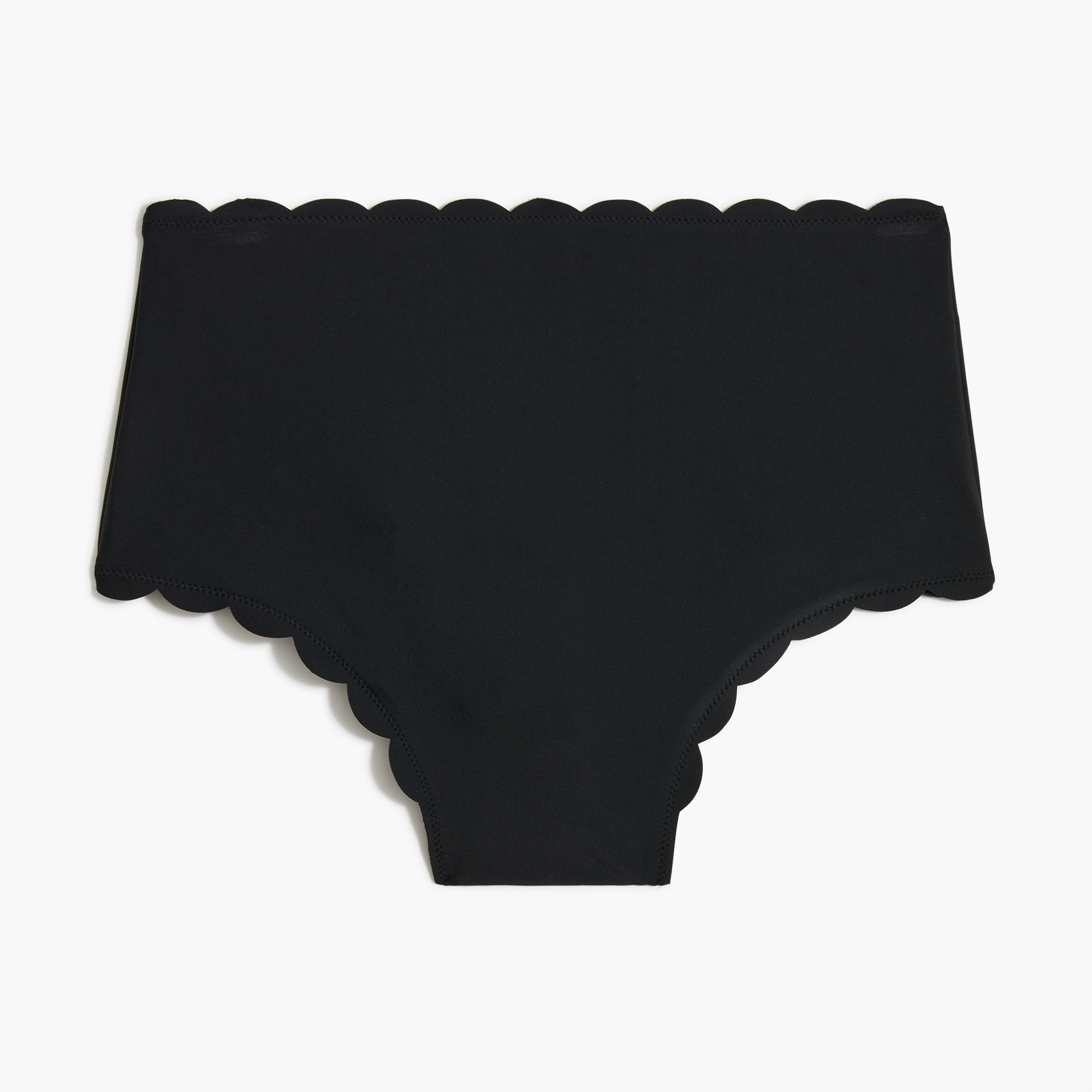 High-rise scalloped bikini bottom