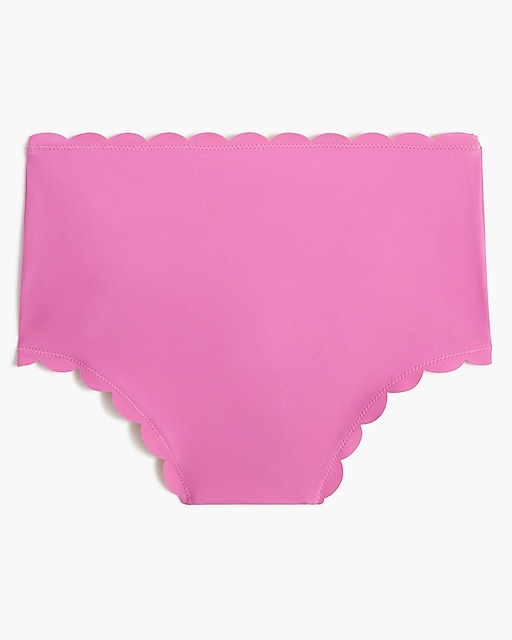  High-rise scalloped bikini bottom