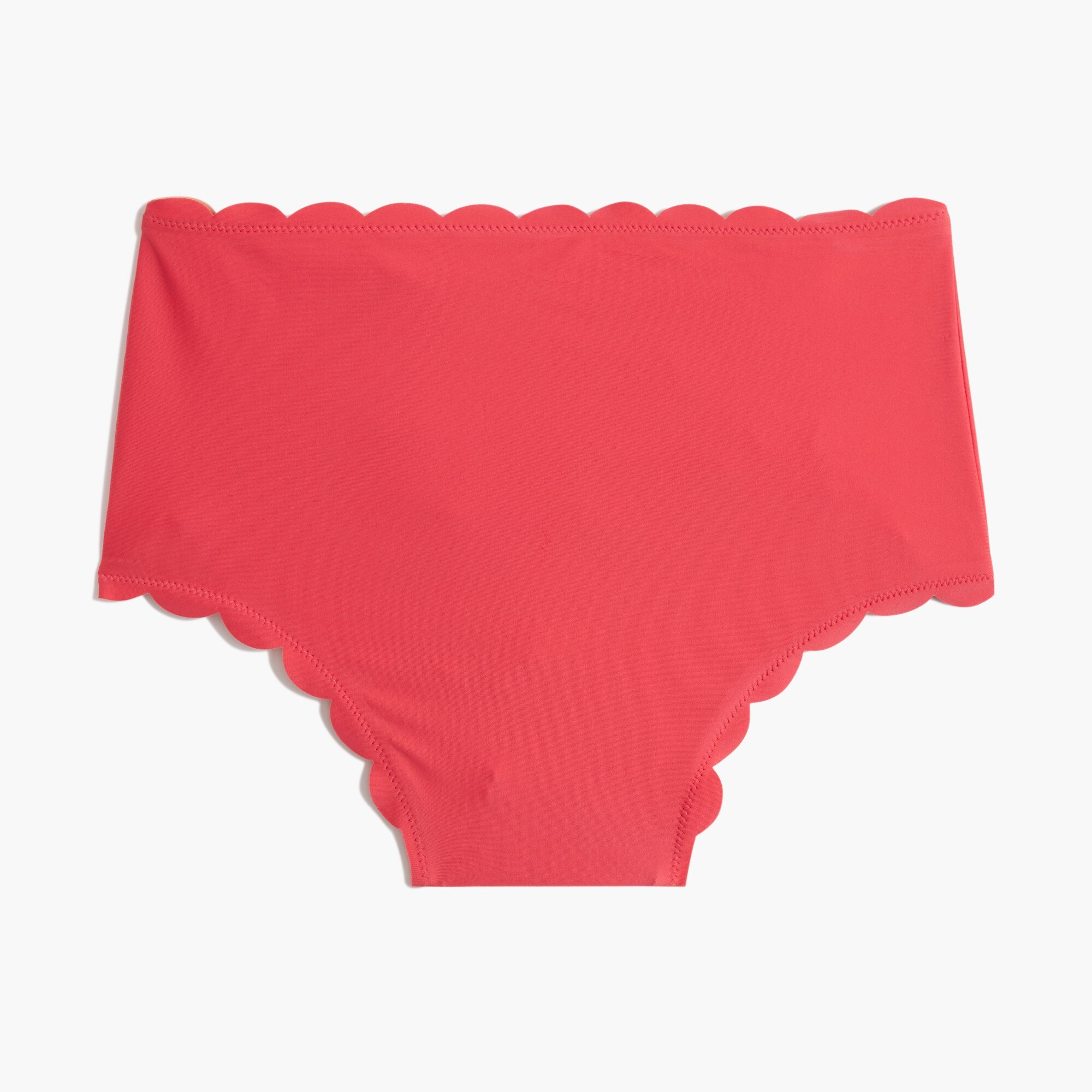 High-rise scalloped bikini bottom