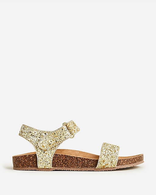  Girls&apos; cork-sole glitter-strap sandals