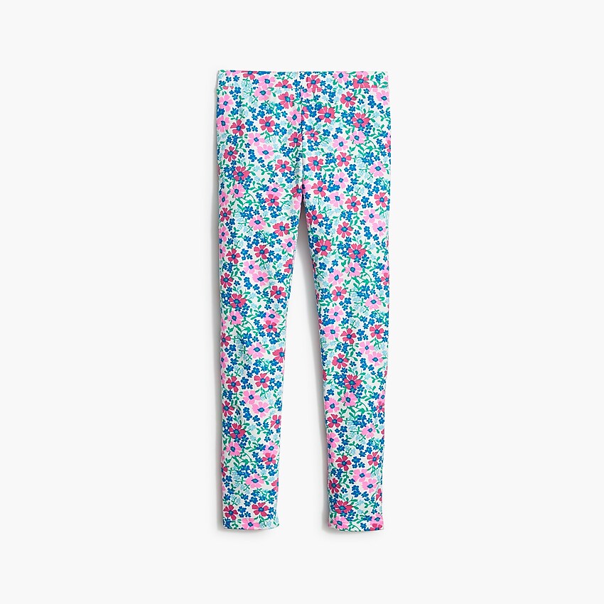 factory: girls' floral leggings for girls, right side, view zoomed