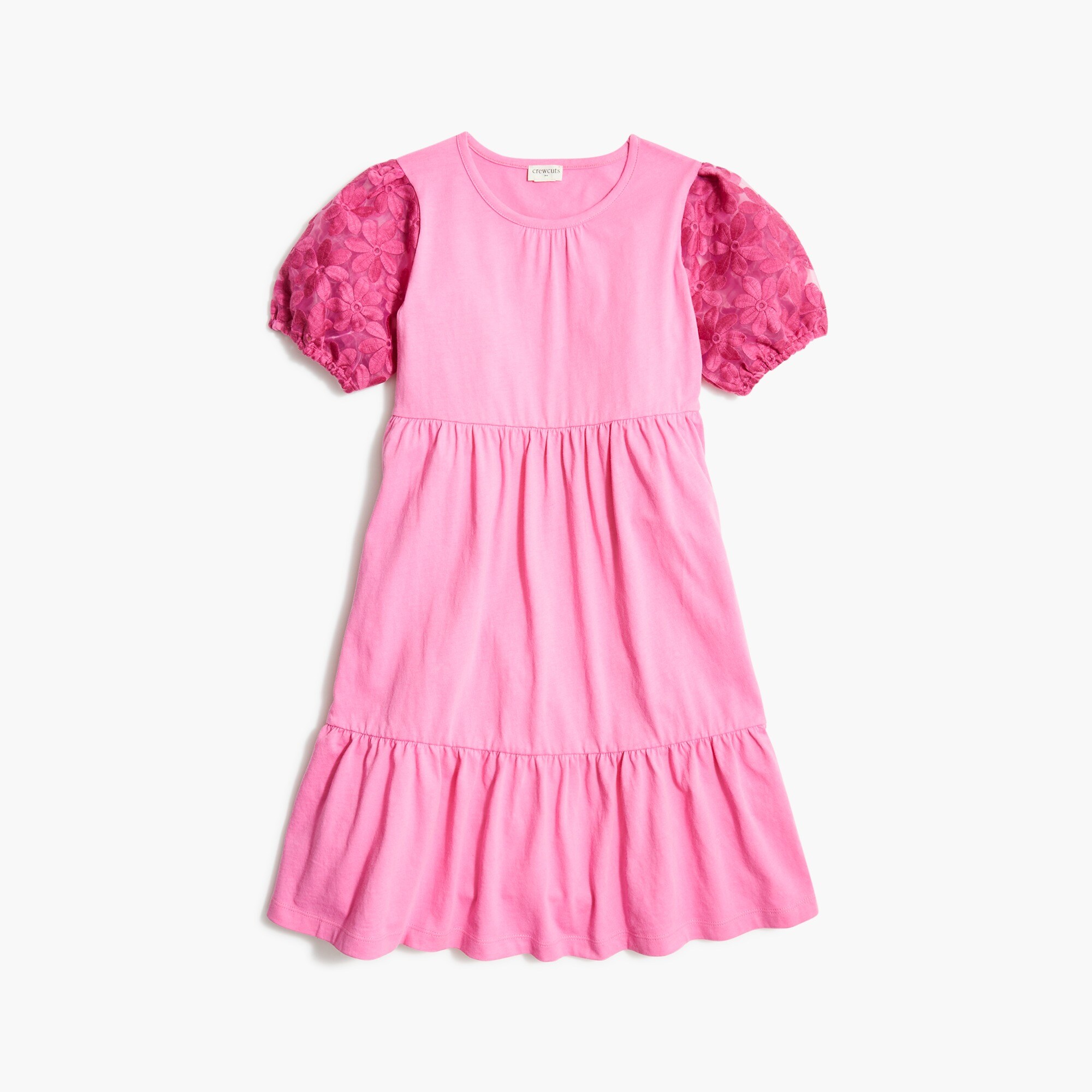 Girls' puff-sleeve dress