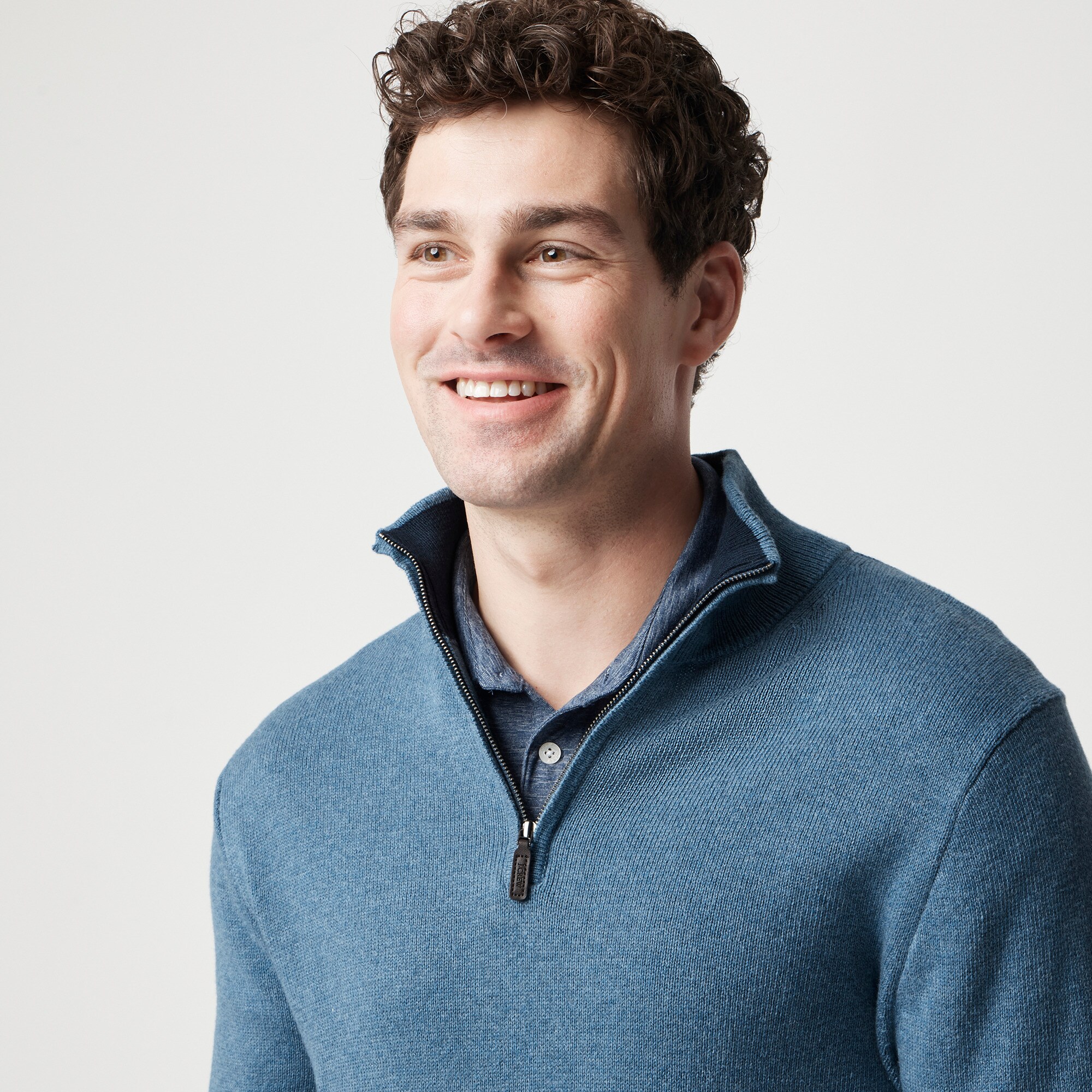 Cotton half-zip sweater