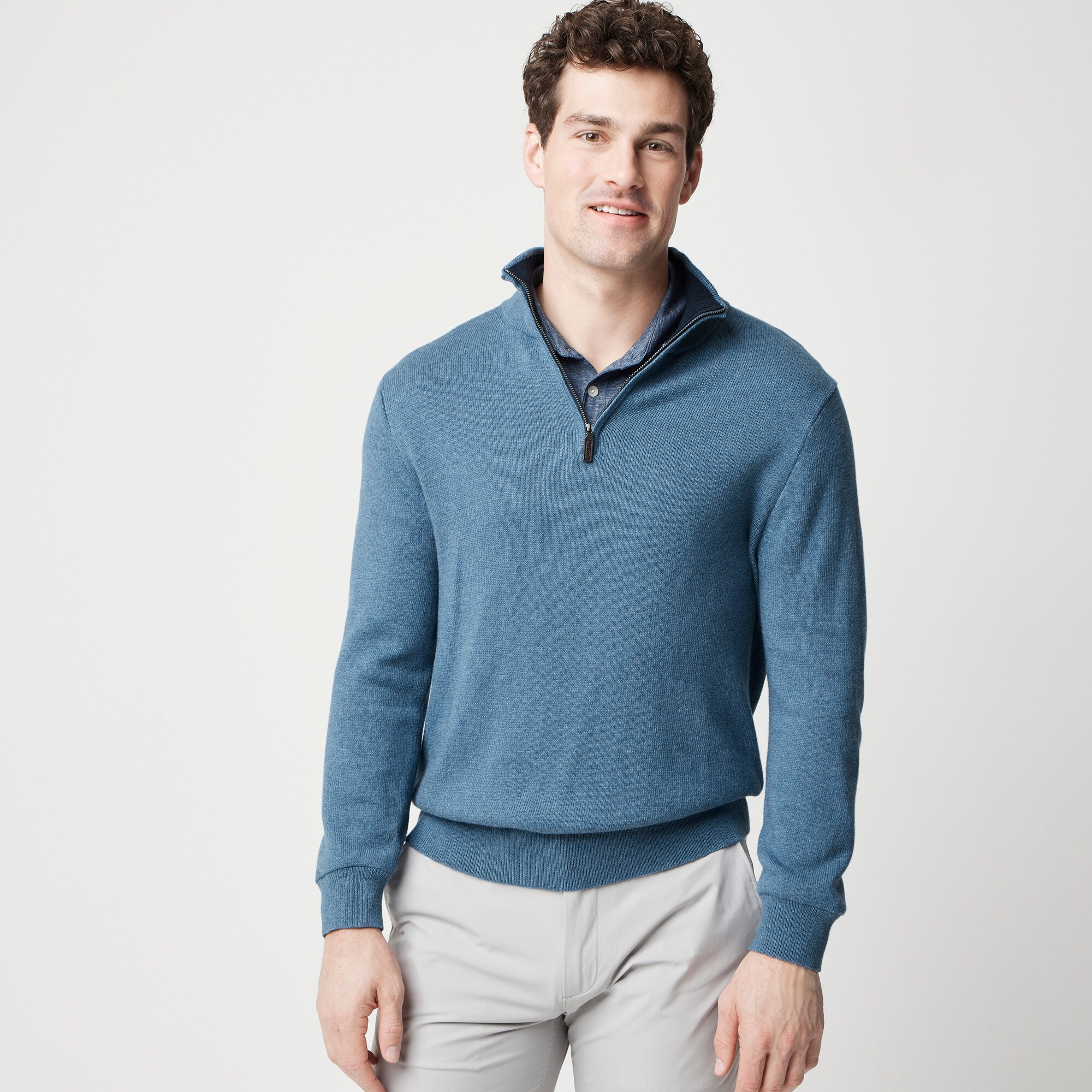 mens Cotton half-zip sweater