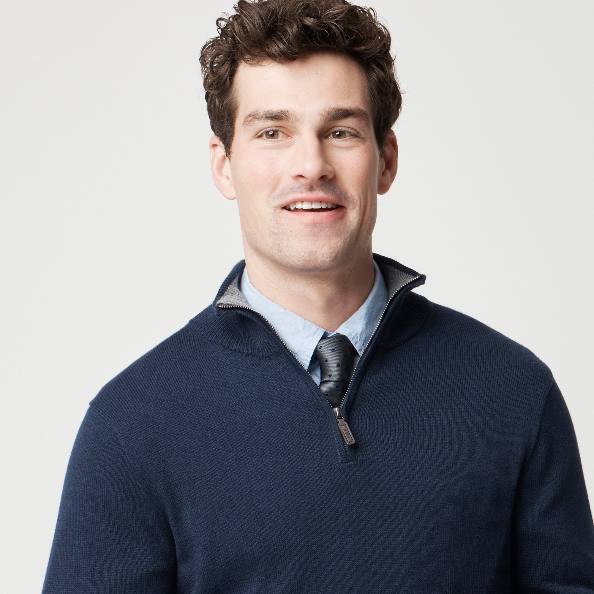 Cotton half-zip sweater