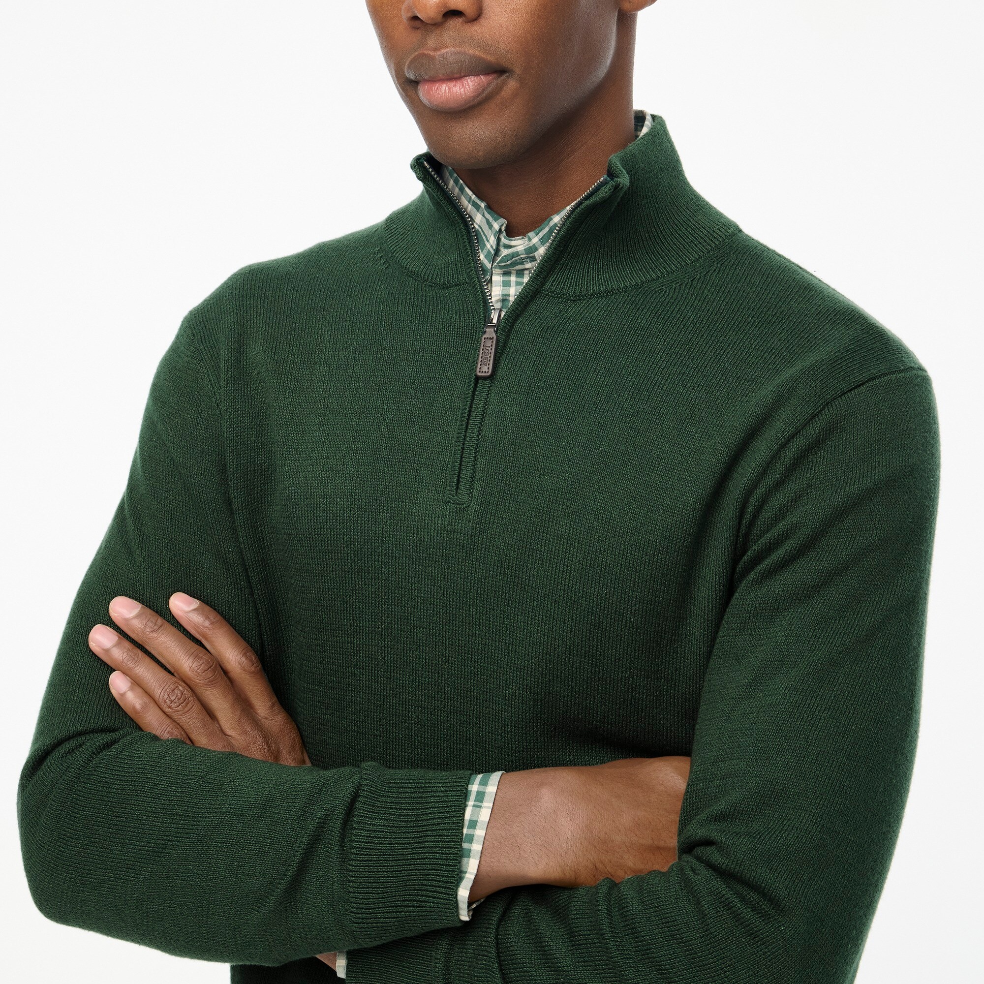 Cotton half-zip sweater