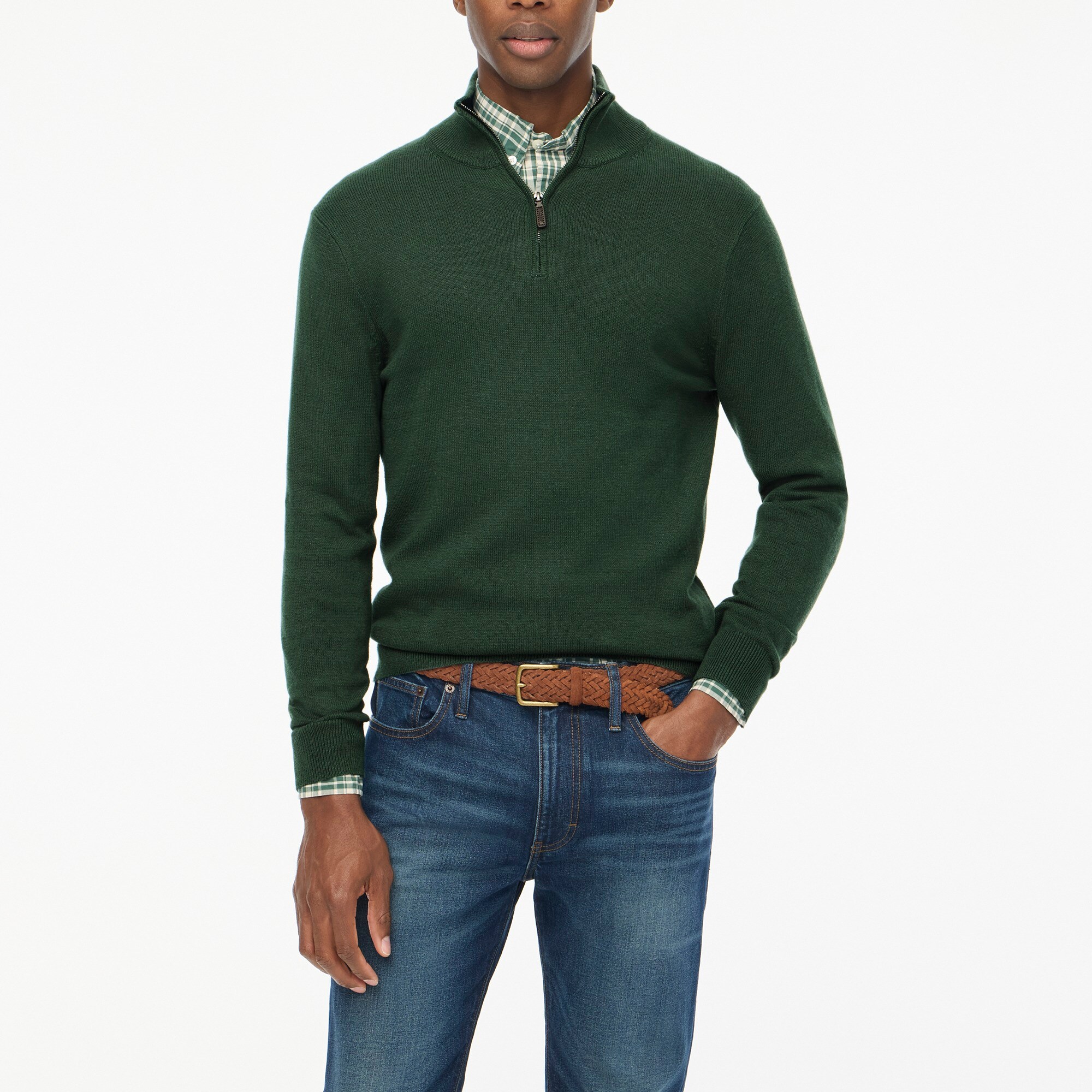 Cotton half-zip sweater