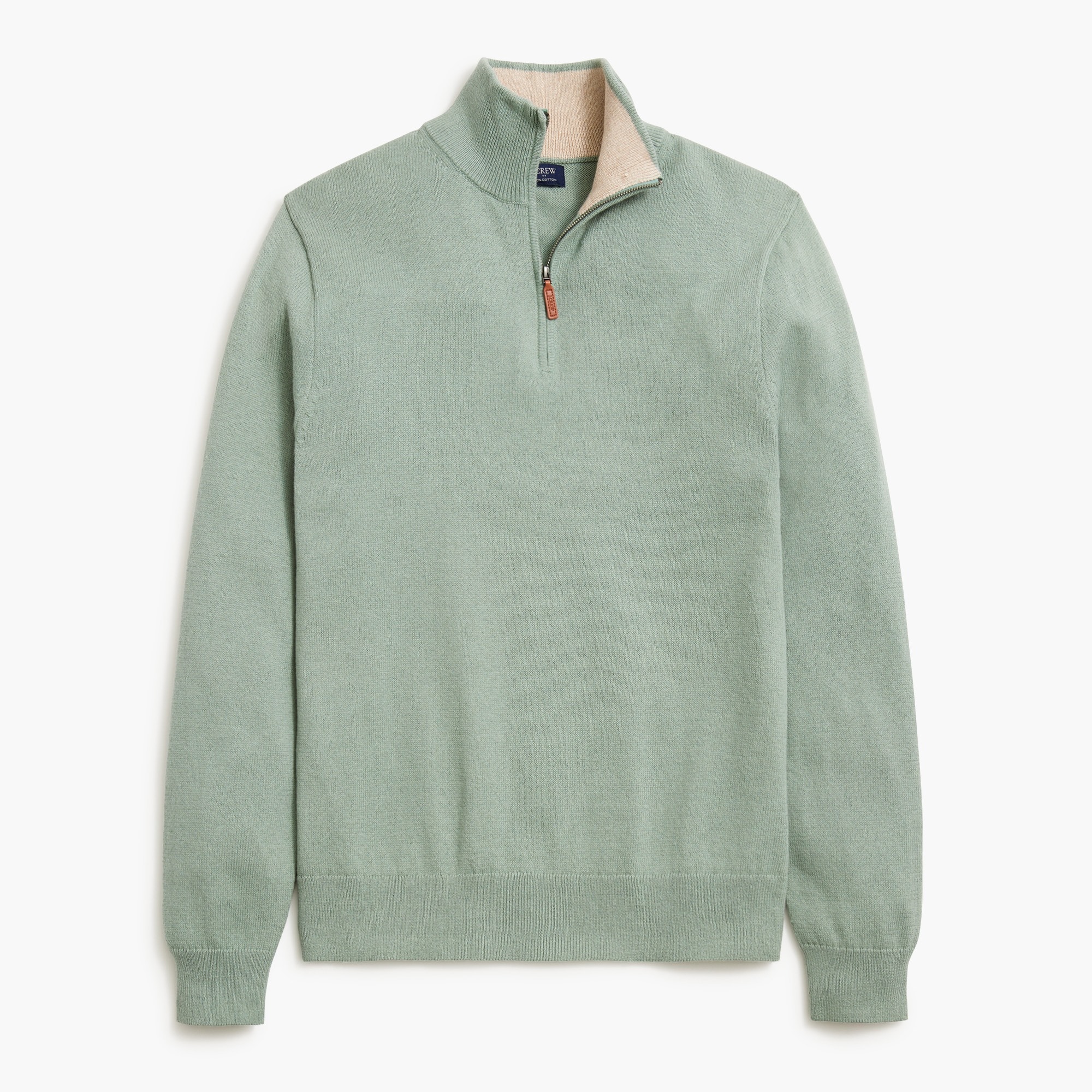 Factory: Cotton Half-zip Sweater For Men