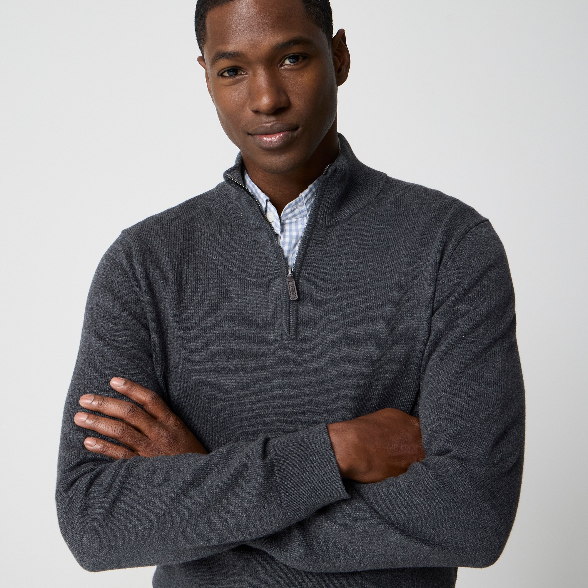 Cotton half-zip sweater