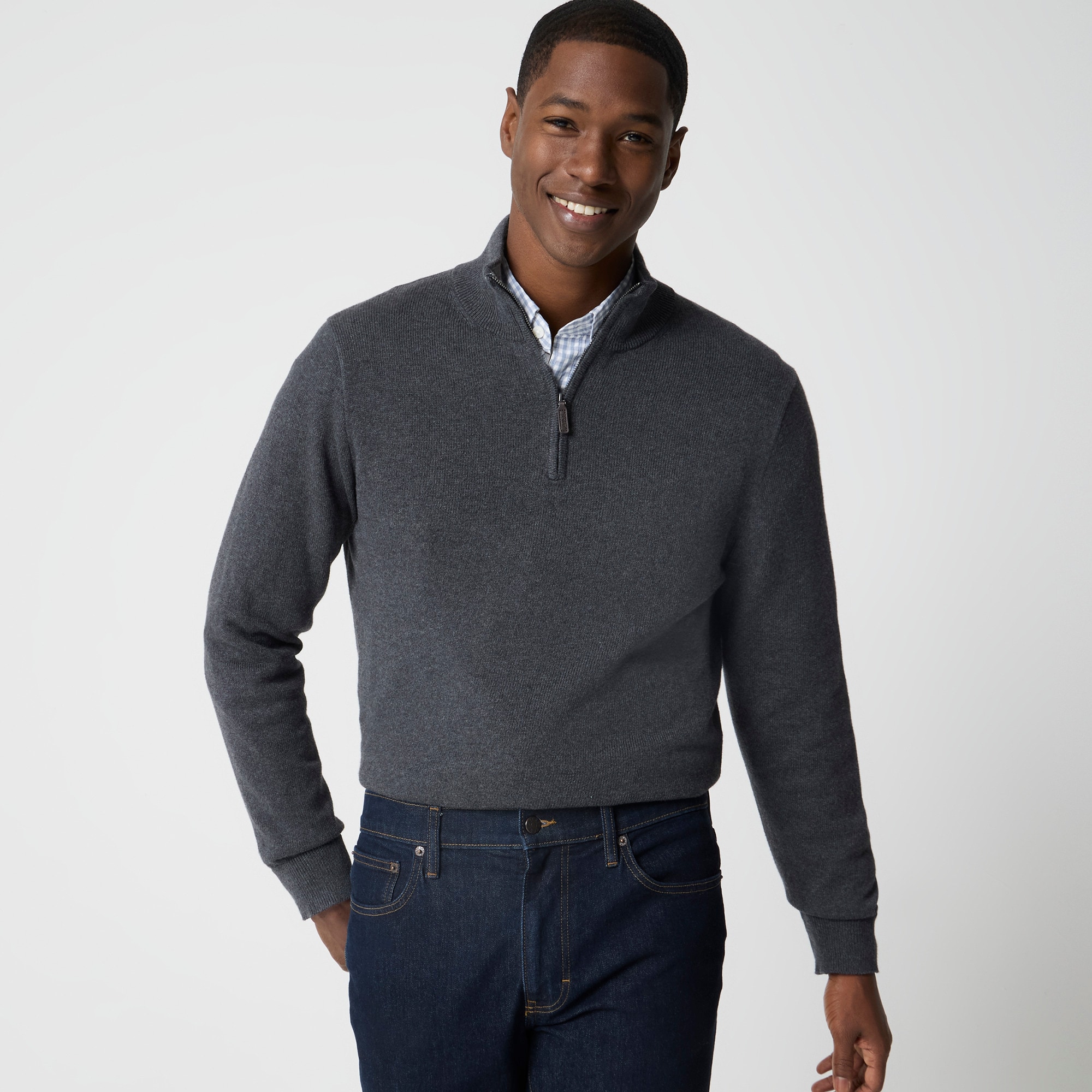 Cotton quarter-zip sweater