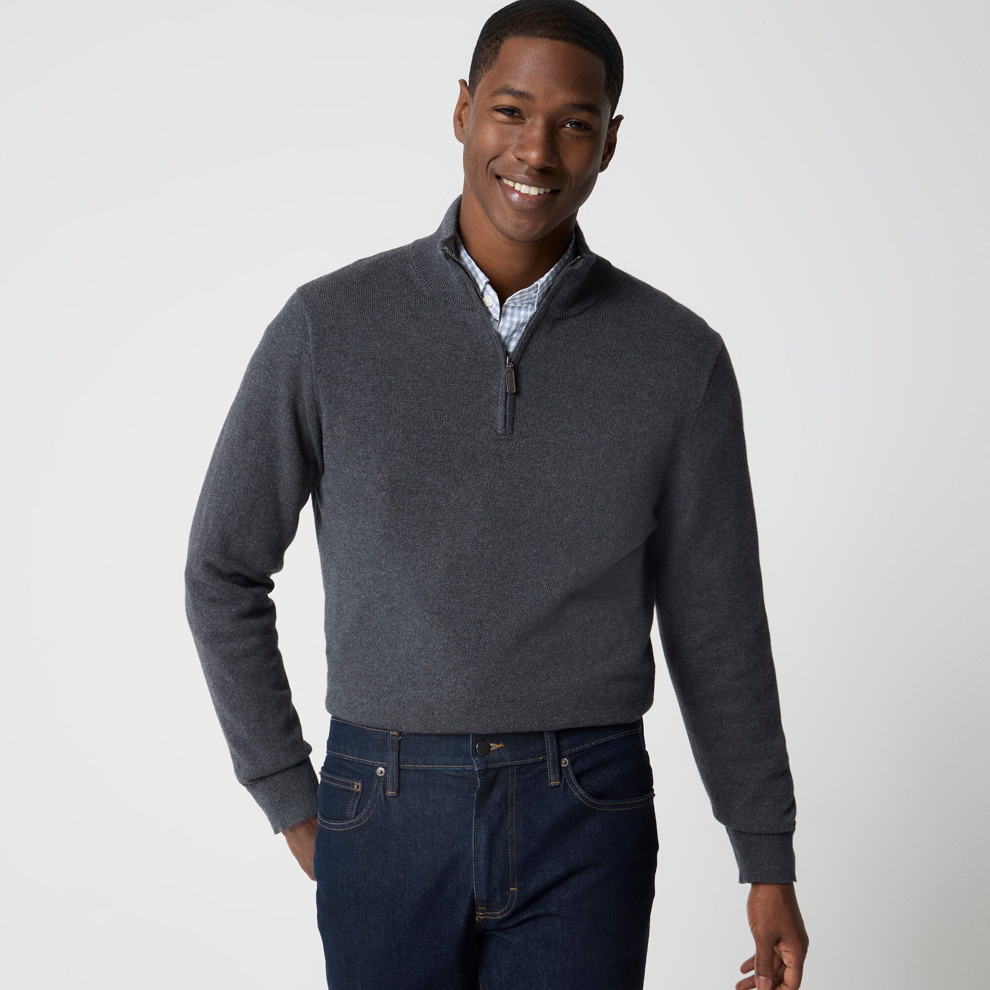 mens Cotton half-zip sweater