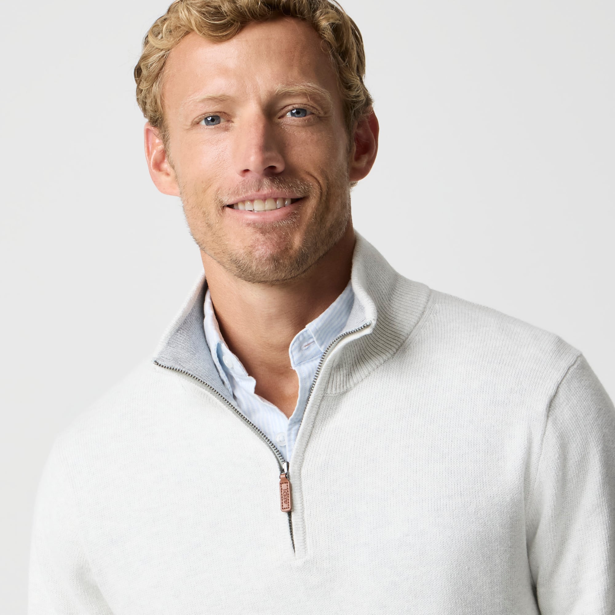 Cotton quarter-zip sweater
