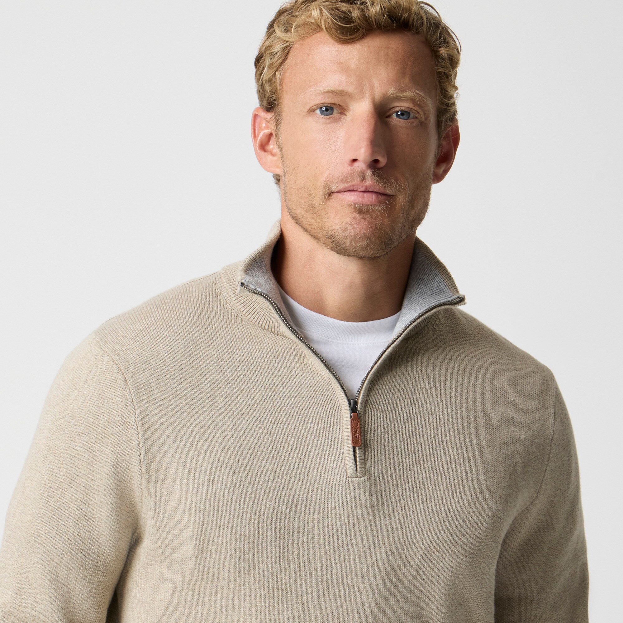 Cotton half-zip sweater