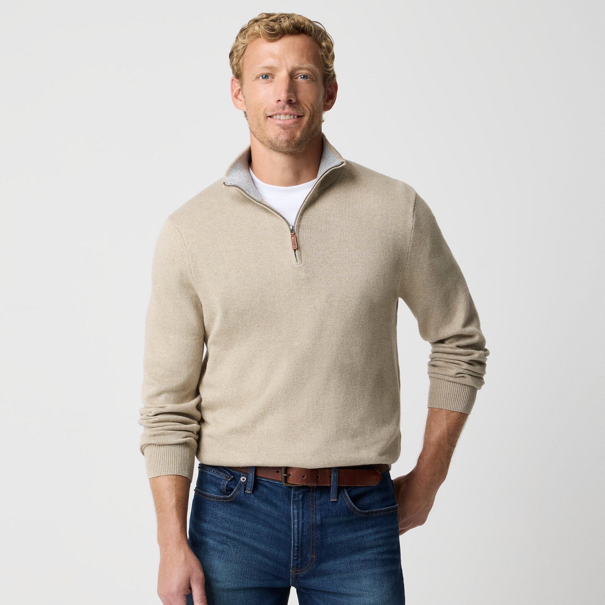  Cotton quarter-zip sweater