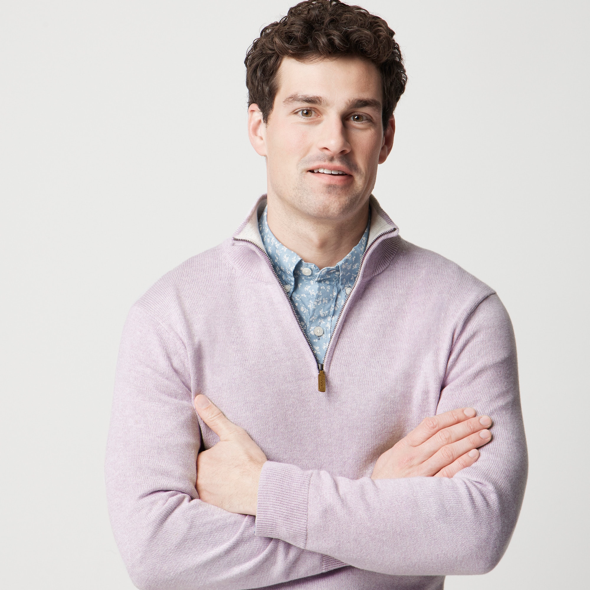 Cotton quarter-zip sweater