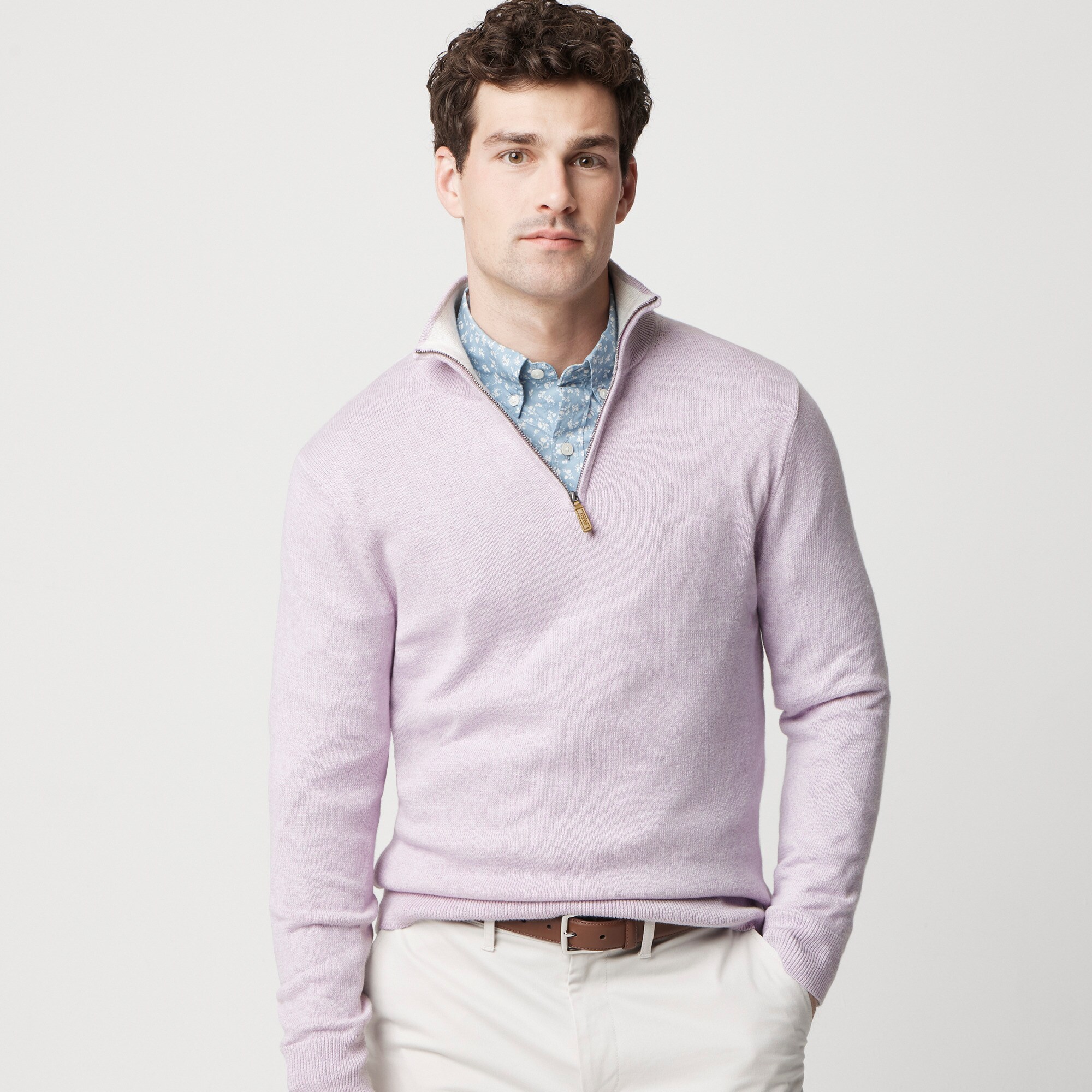 mens Cotton quarter-zip sweater