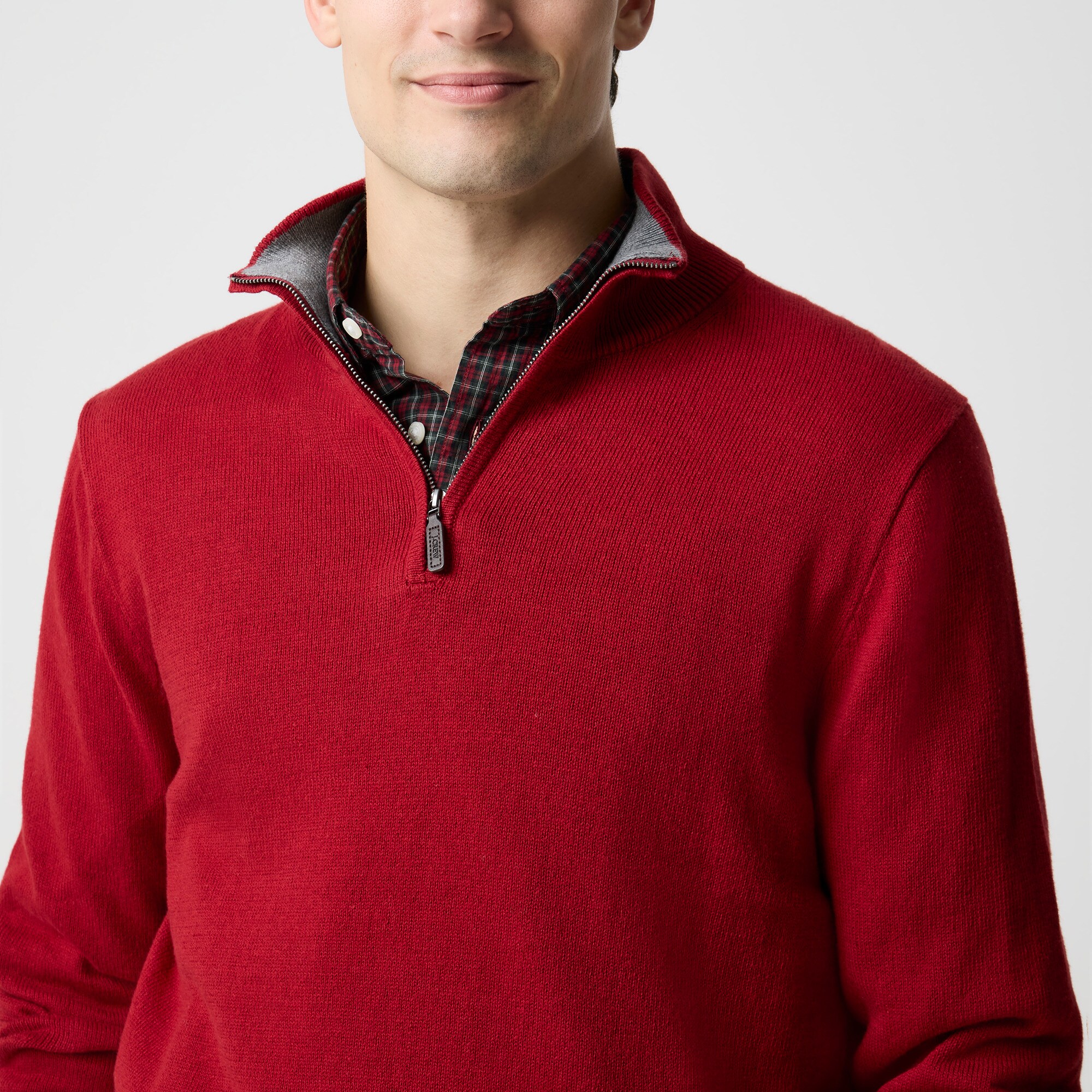 Cotton half-zip sweater