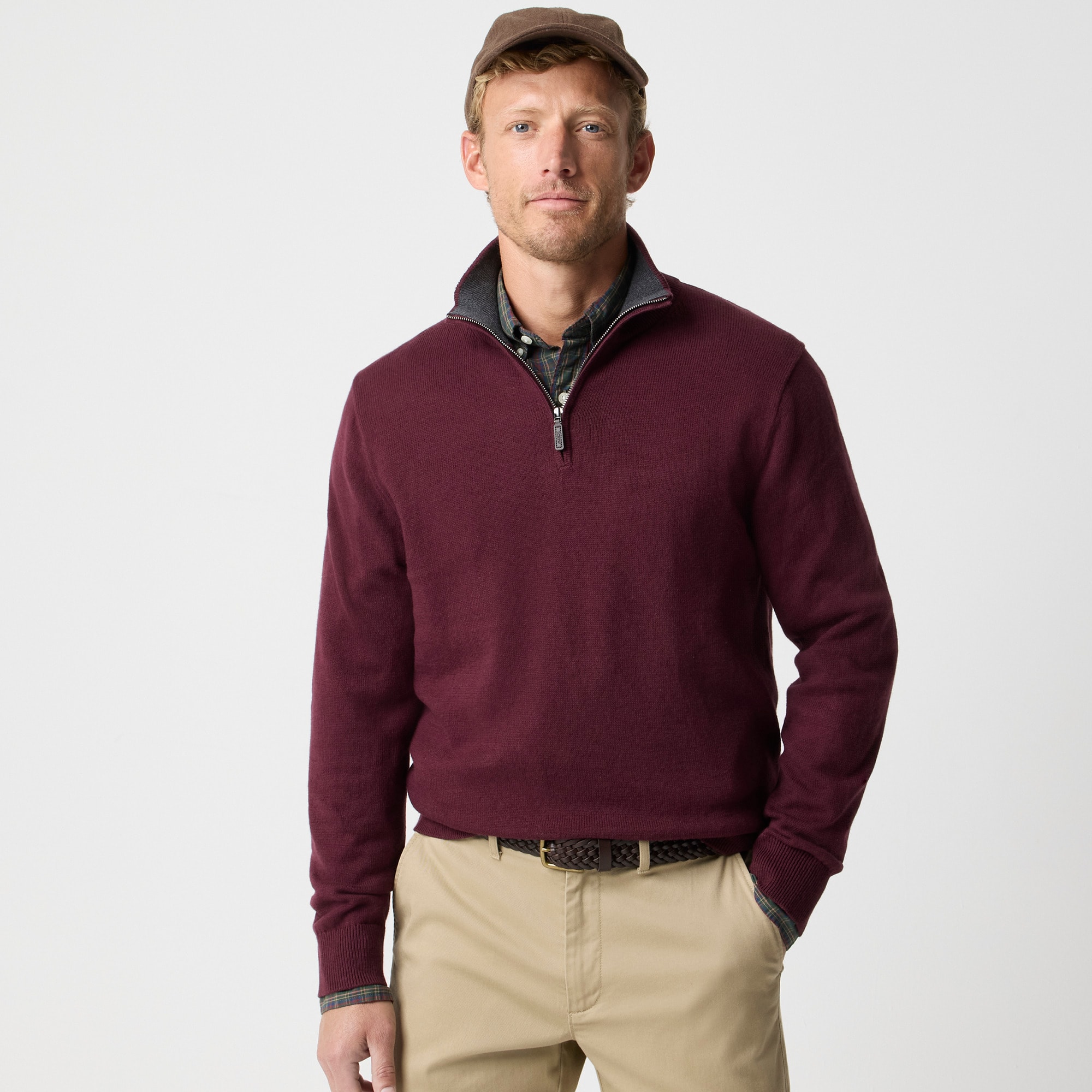 mens Cotton half-zip sweater