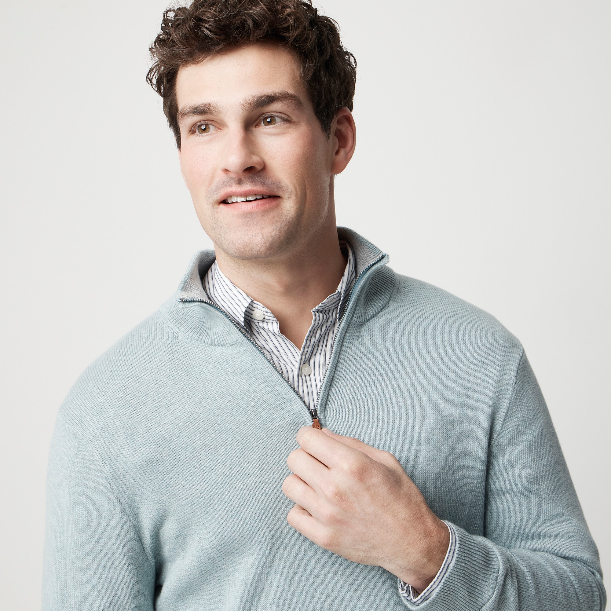 Cotton half-zip sweater