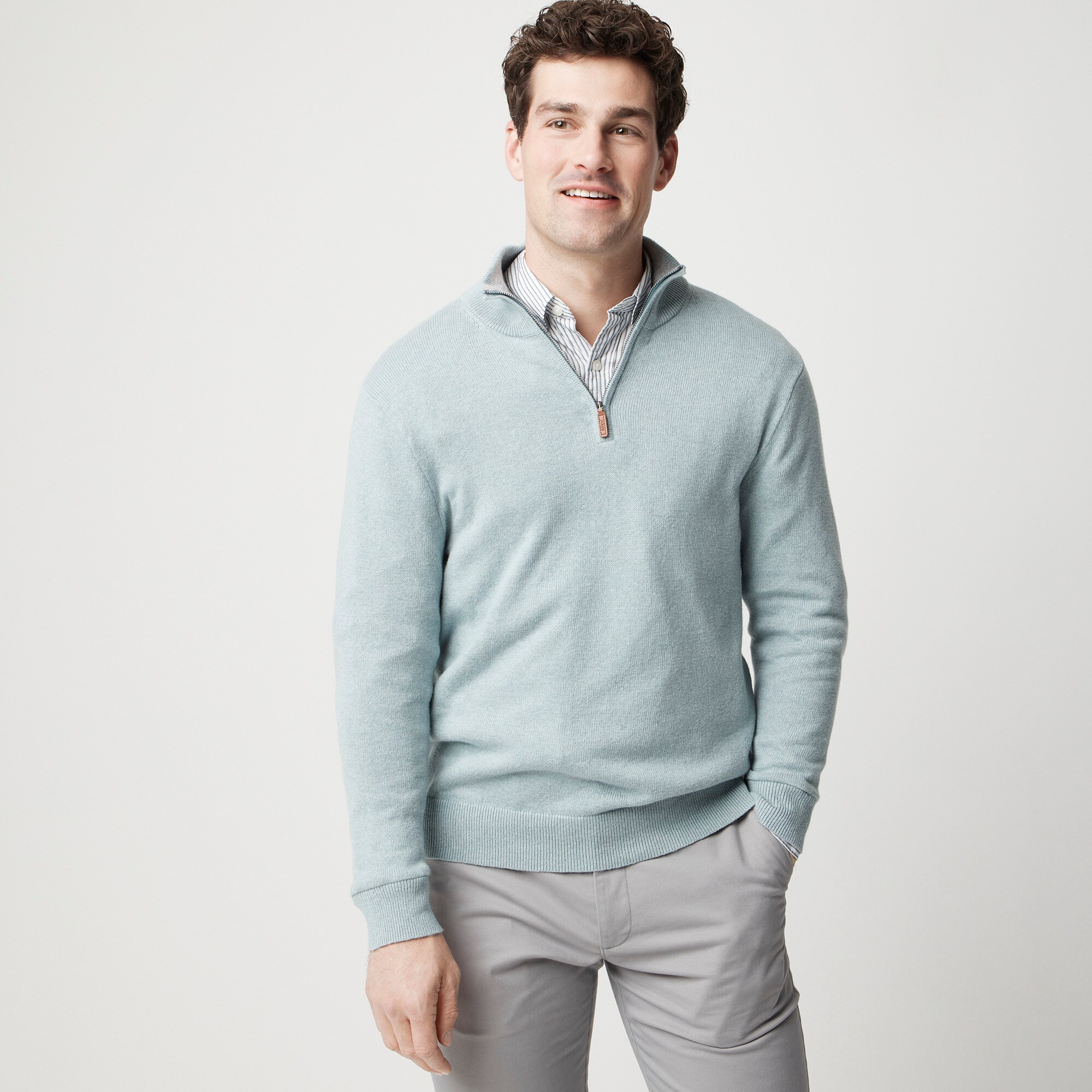  Cotton quarter-zip sweater