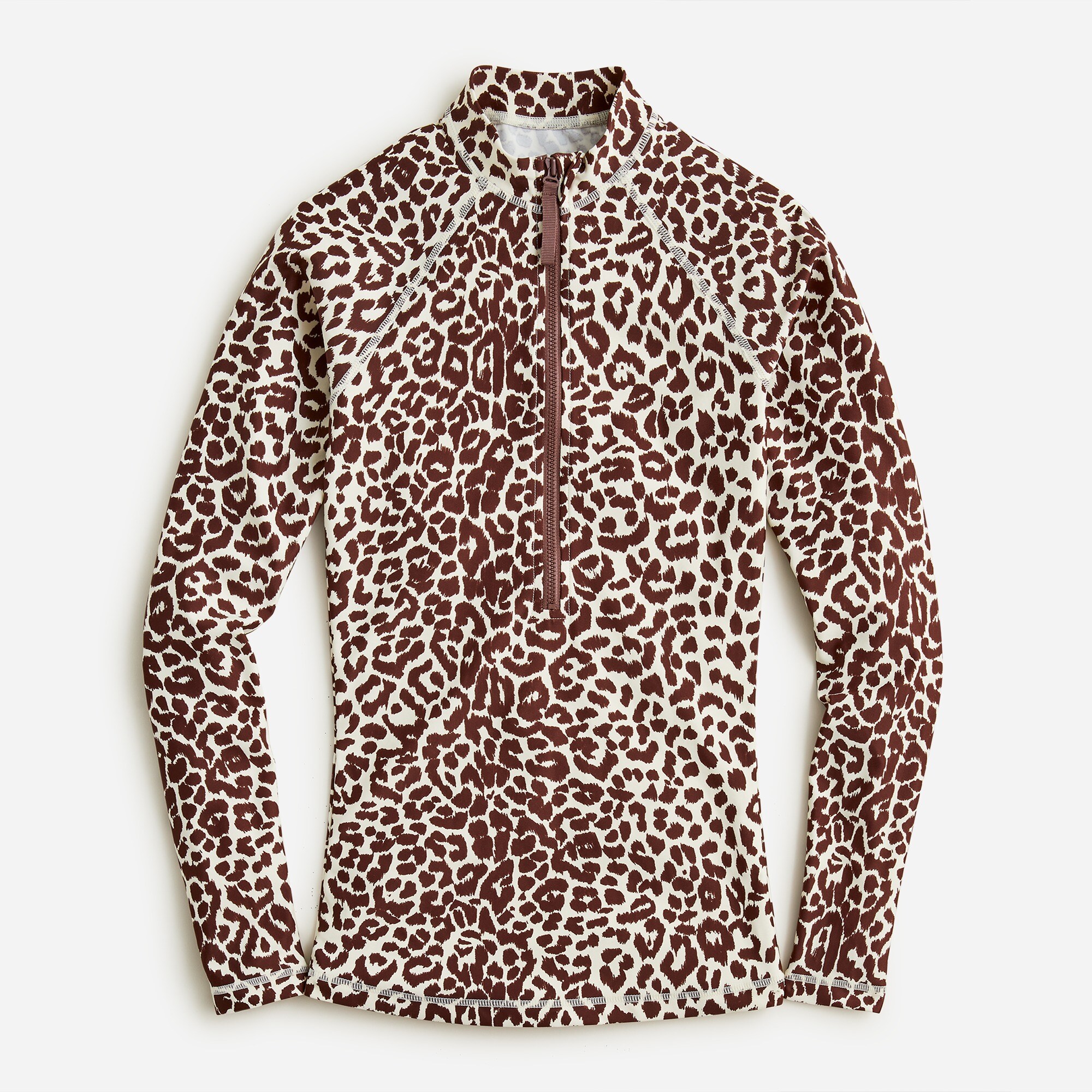 Long-sleeve rash guard in leopard print