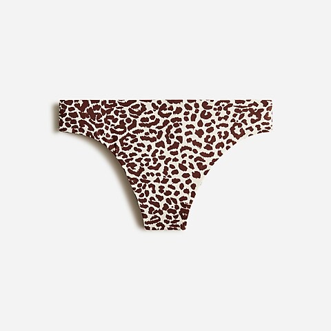  High-rise bikini bottom in leopard print