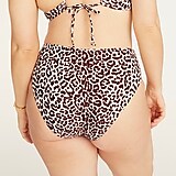 High-rise bikini bottom in leopard print