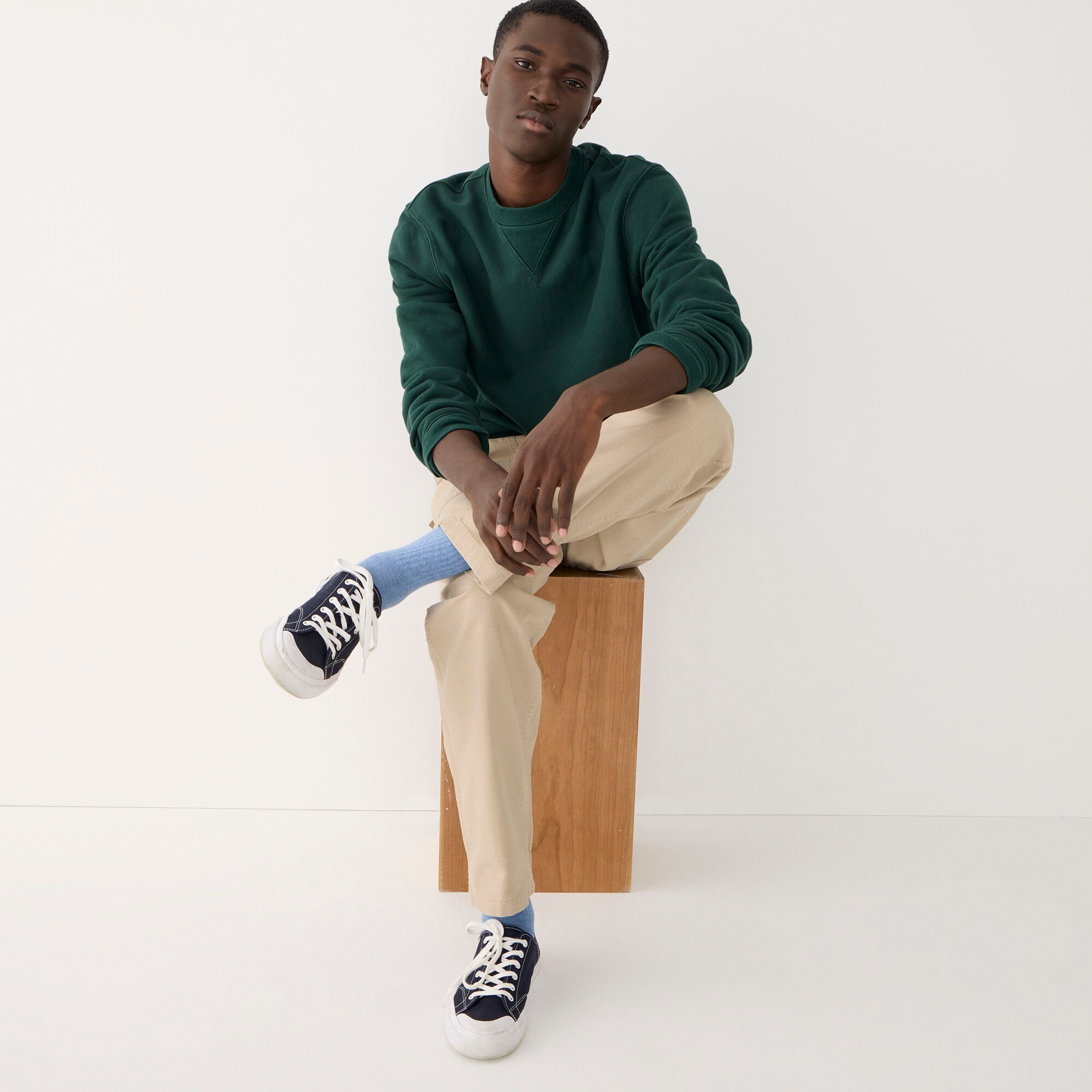 j.crew: camp pant in slub cotton for men, right side, view zoomed