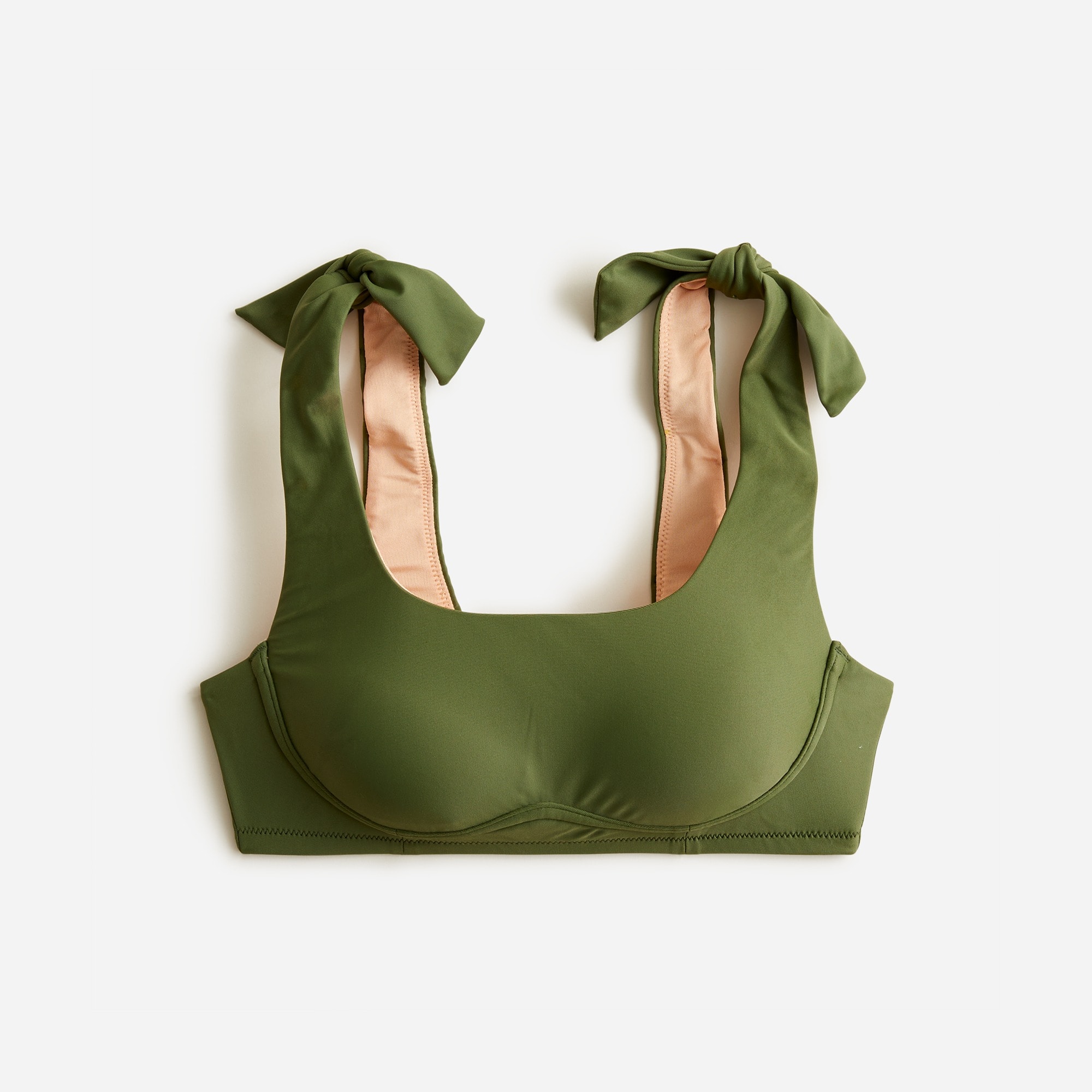  Tie-shoulder scoopneck bikini top
