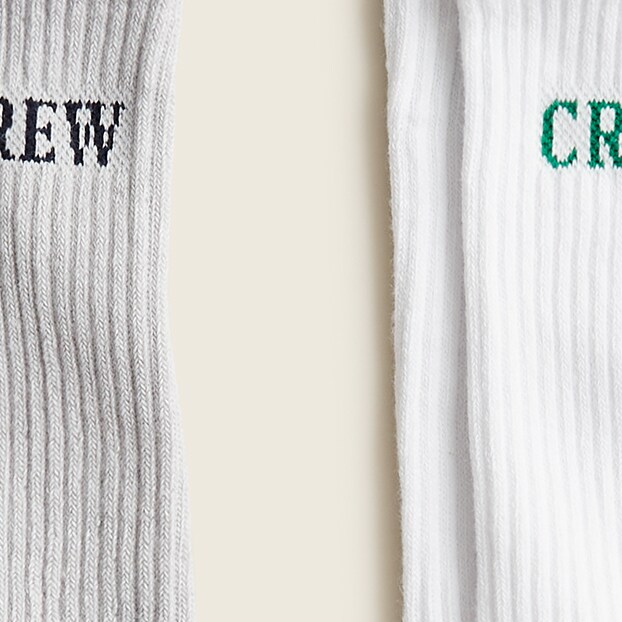 Softest socks two-pack with Crew™ logo GREY WHITE j.crew: softest socks two-pack with crew™ logo for women
